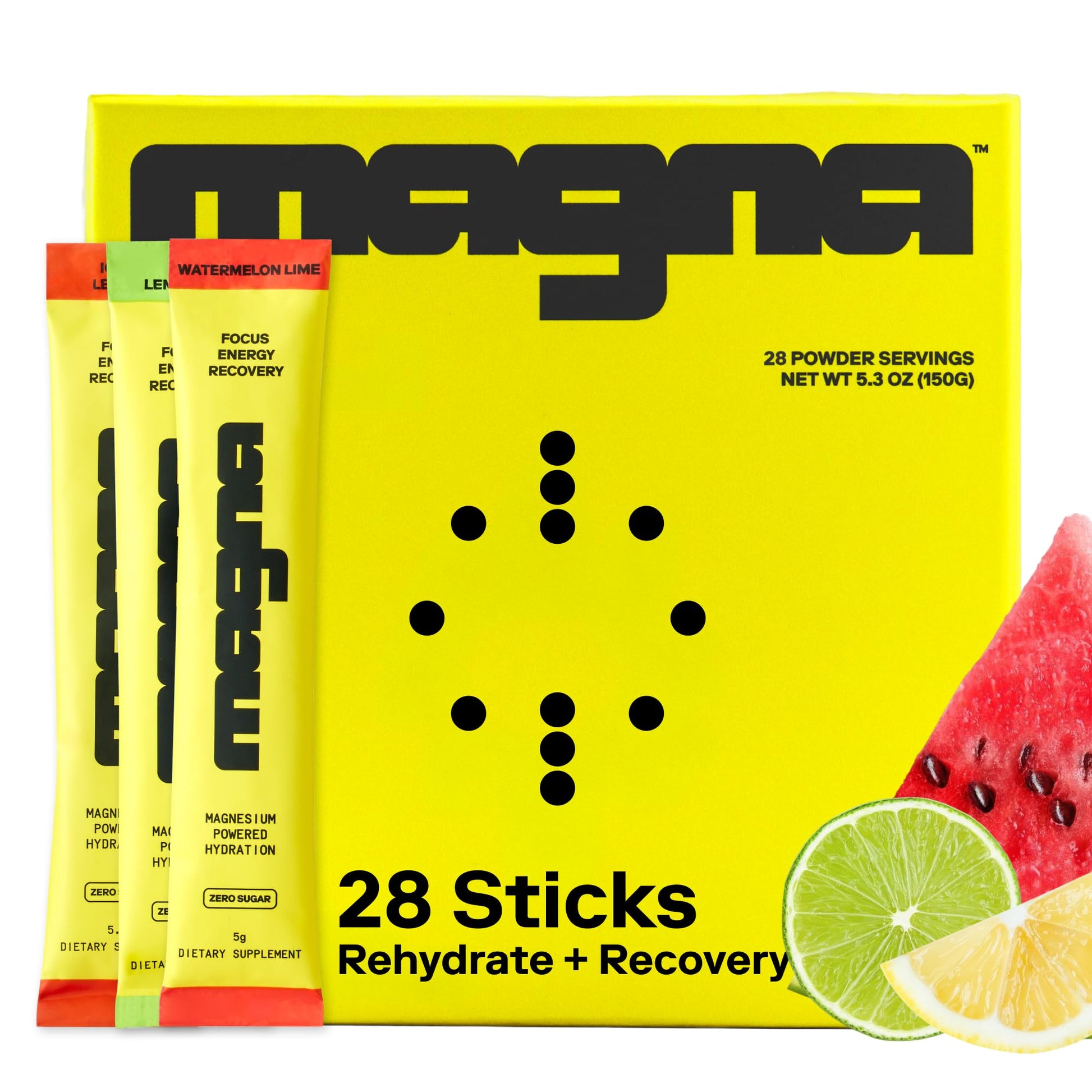 MAGNA Electrolytes Powder Drink Mix for Hydration, Energy & Focus Support with Magnesium L Threonate (28 Servings, Variety) Magna uk supplements