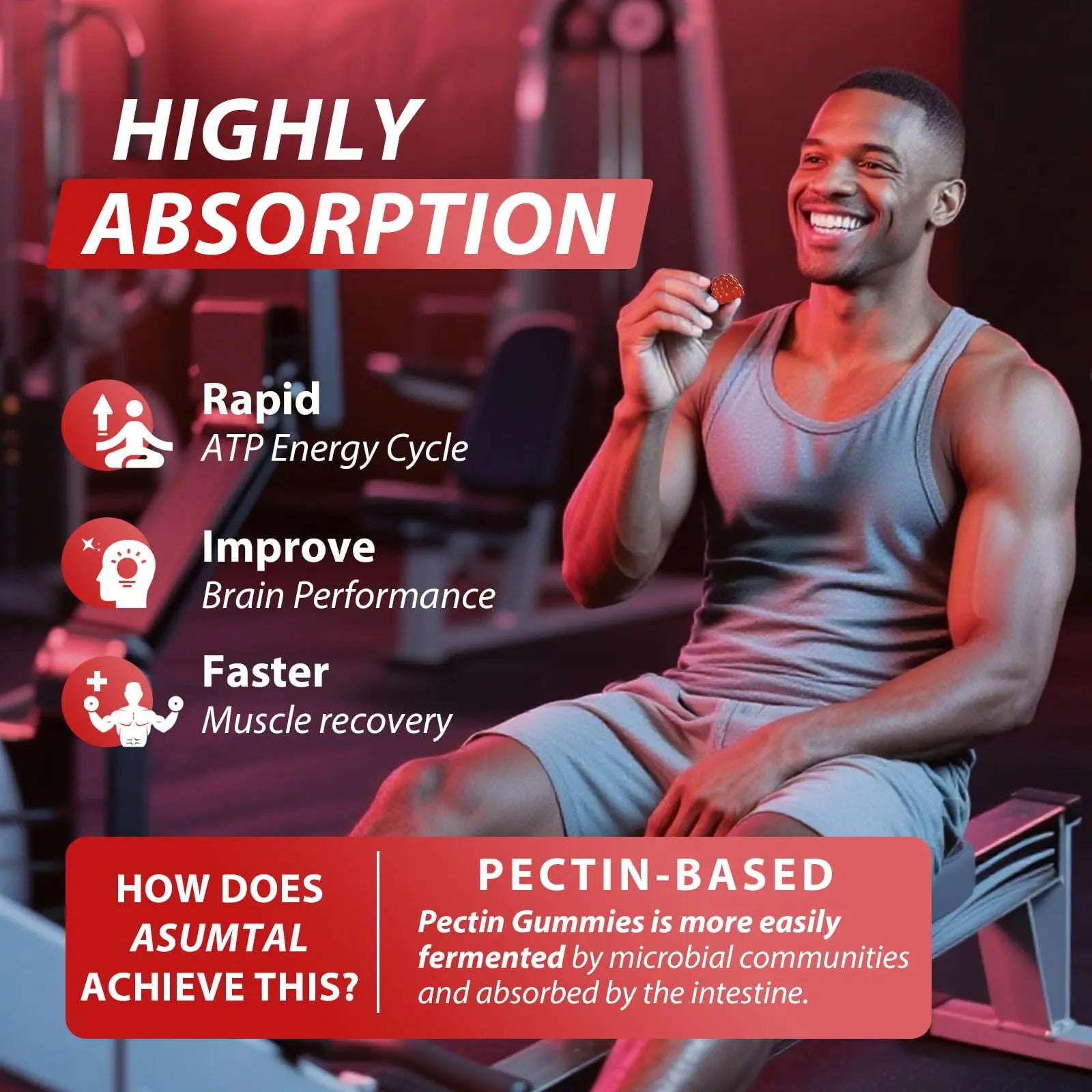 Asumtal Creatine Monohydrate Gummies for Men & Women, Creatine Monohydrate Supplement for Muscle Growth, Strength & Energy Support Asumtal uk supplements