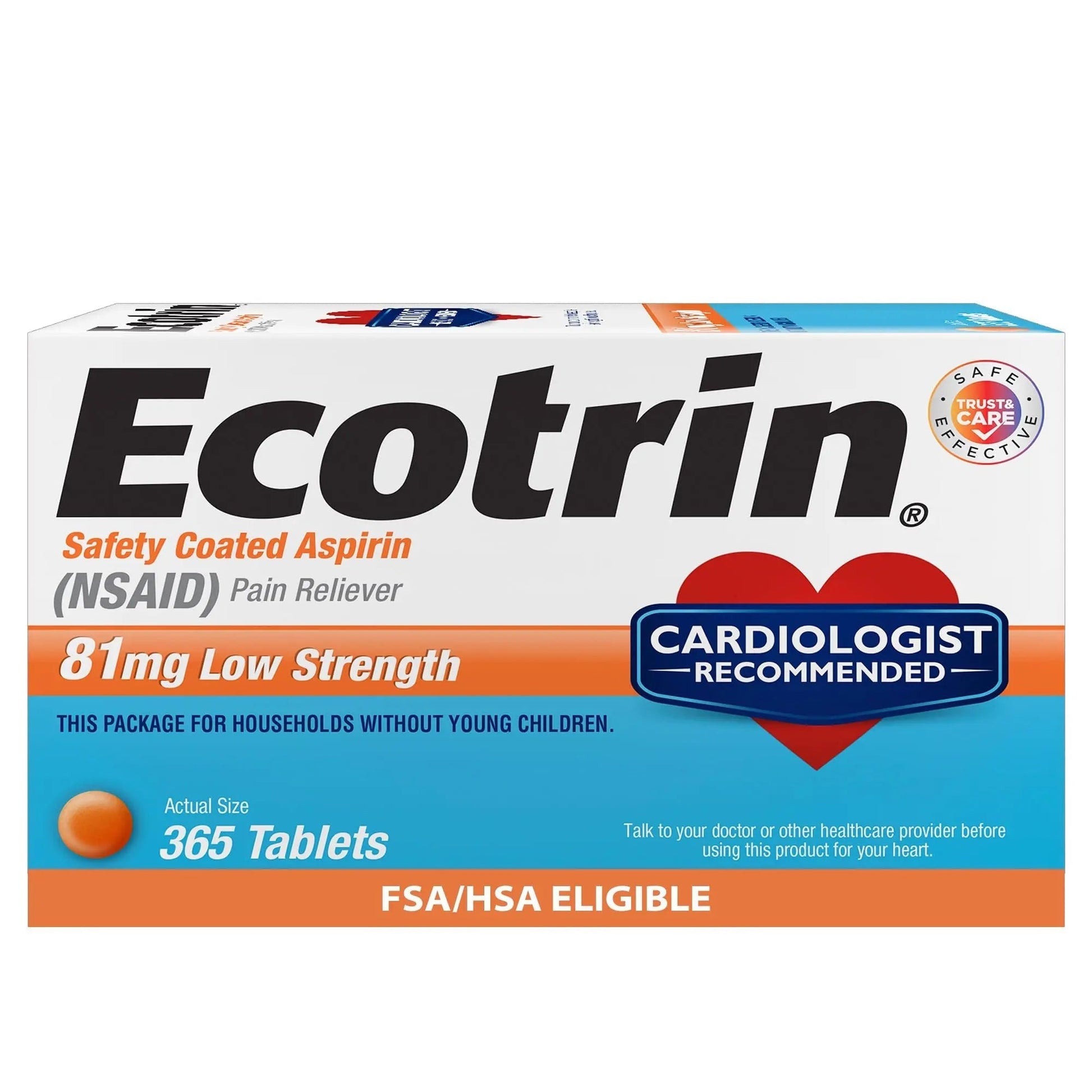 Ecotrin Low Strength Aspirin Arthritis Pain Relief, Safety Coated 81mg Aspirin Tablets for Arthritis, Toothache & Headache Relief, 365 Count Ecotrin uk supplements