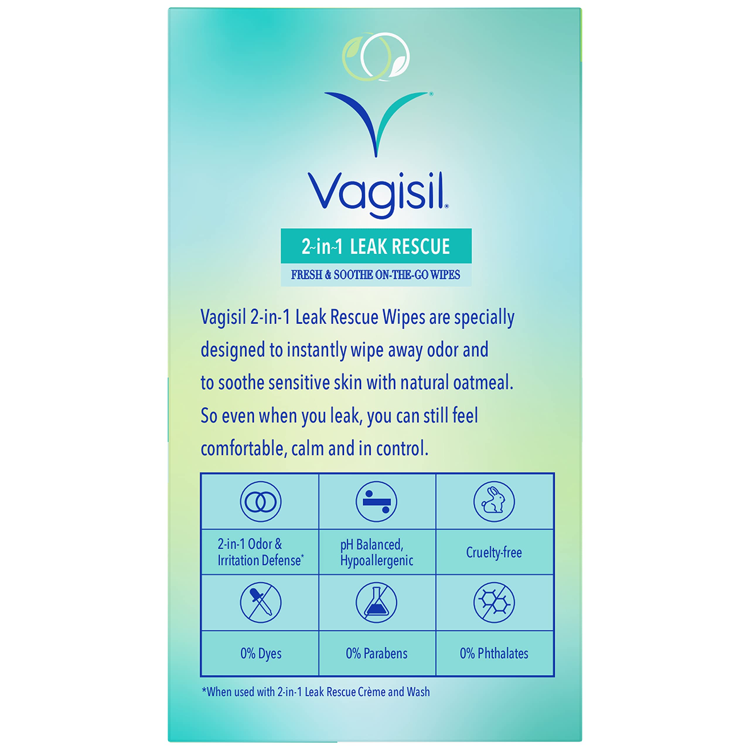 Vagisil 2-in-1 Leak Rescue Intimate Feminine Wipes for Women, Gynecologist Tested Vagisil uk supplements