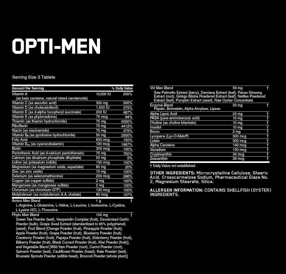 Optimum Nutrition Opti-Men Daily Multivitamin Supplement, 90 Count Optimum Nutrition uk supplements
