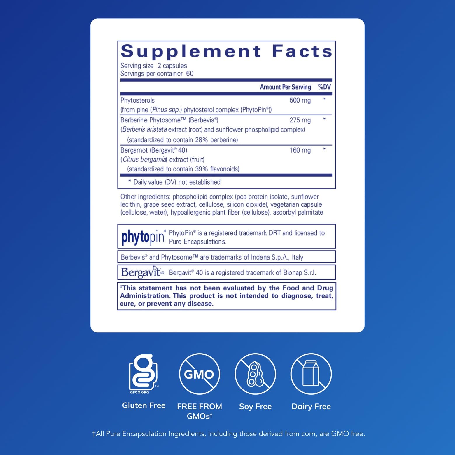 Pure Encapsulations CholestePure Plus 120's - Supports Lipid Metabolism & Heart Health* - Berberine Supplement - with Citrus Bergamot - Gluten Free & Non-GMO - 120 Capsules Pure Encapsulations uk supplements
