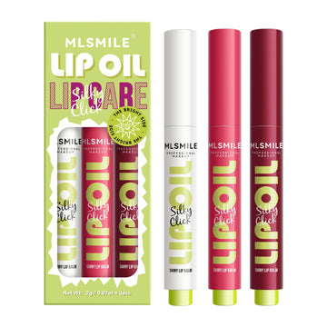 MLSMILE 3 Colors Fat Lip Oil Click Slick,Press Lipstick Set,Moisturizing Lip Balm,High Pigment Glow Lip Oil,Long-lasting,Pigmented Vegan,Lightweight and Glossy Lip Plumper with Coconut Oil-Set A MLSMILE uk supplements