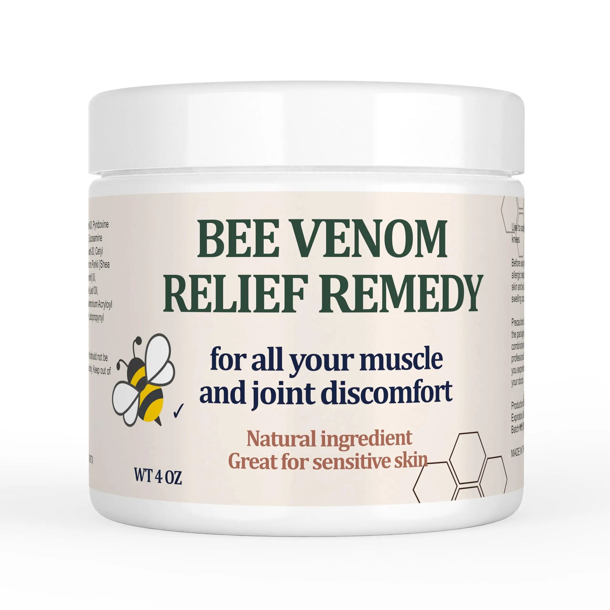 Natural Organic Bee Venom Muscle & Joint Cream, Extra Effective Muscle & Joint Care, for Neck, Hand, Feet, Knee, Muscles, Shoulder, Wrist, Elbow, Ankle, Foot Aches, Arnica, Vitamin B6 KOKOMAANE uk supplements