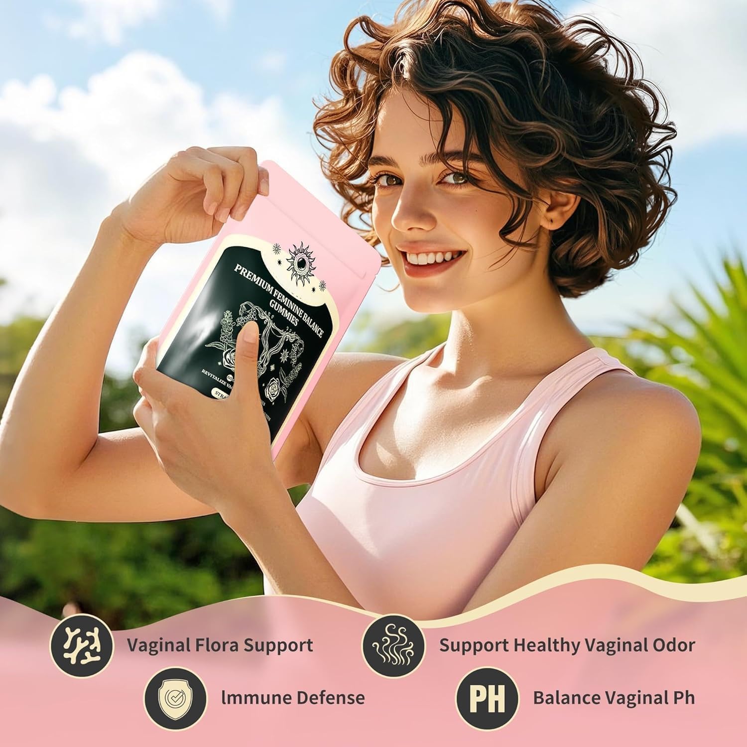 NIUSISE Feminine Balance Gummies, Premium Balance Supplement for Women PH Health, Immune Support, Vegan, Gluten-Free - Hawaiian Pineapple - 120 Gummies - 60 Servings 2 Pack. NIUSISE uk supplements