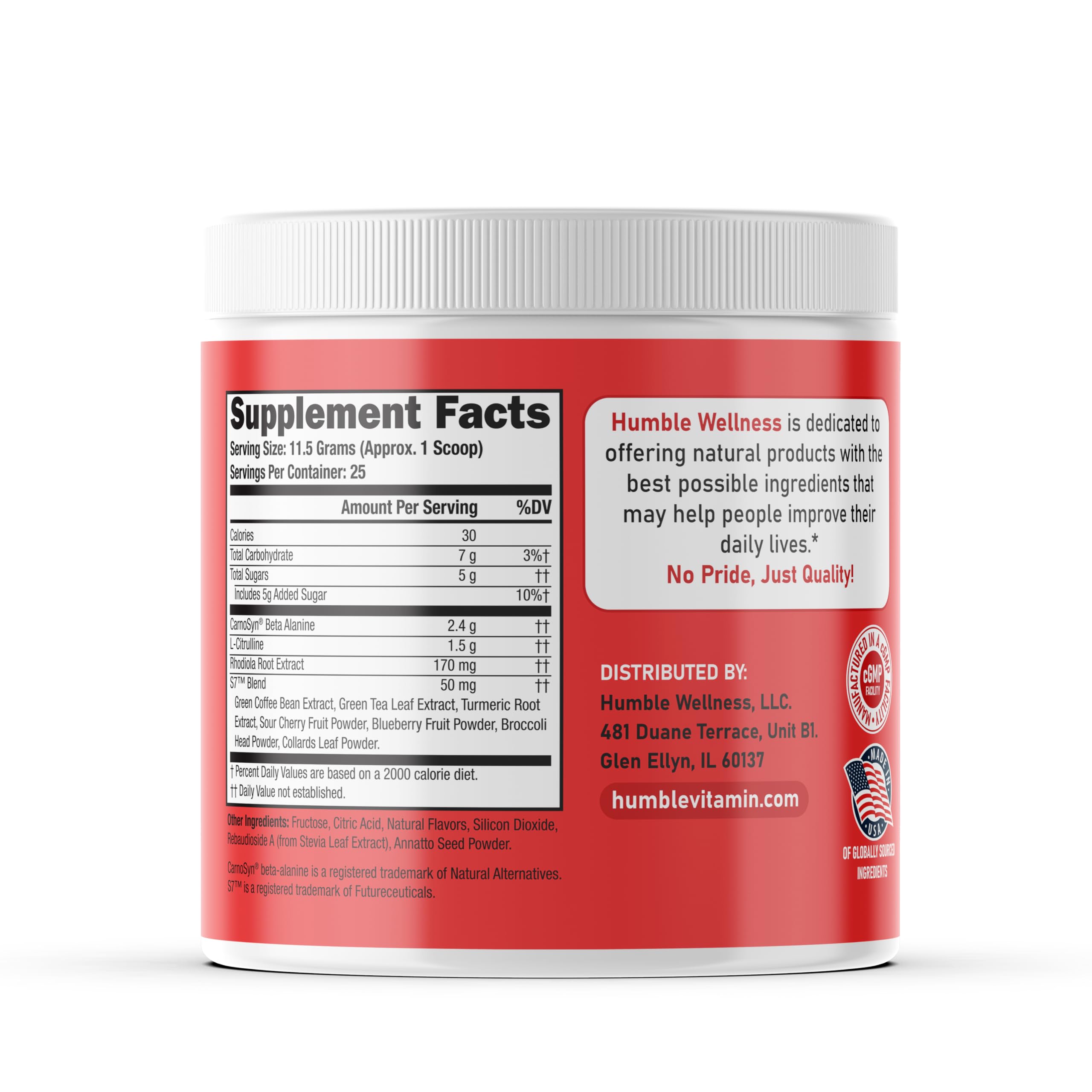 Humble Wellness Pre-Workout: Increase Focus, Decrease Mental Fatigue, Supports Nitric Humble Wellness uk supplements