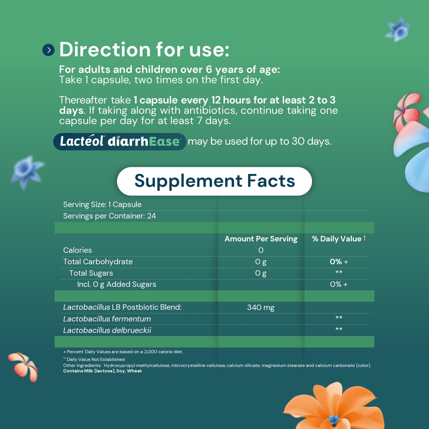 Lactéol diarrhEase- a Safe, Drug Free and clinically Tested postbiotic Strain That Helps soothes Occasional Digestive Upset and Shortens The Duration of Occasional Diarrhea, 24 Count Lactéol uk supplements