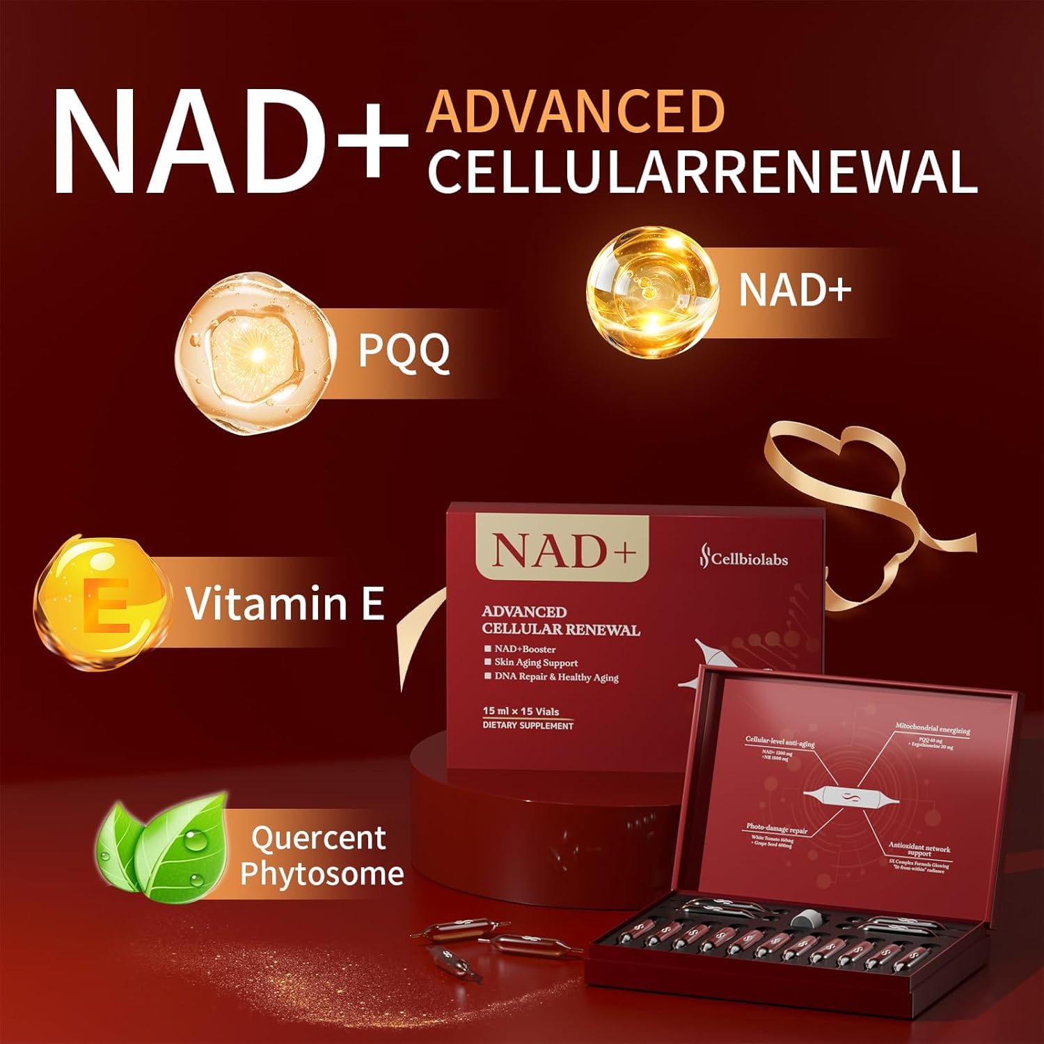 Cellbiolabs NAD Liquid Supplement 1200mg – Advanced Cellular Energy & Renewal Support – Fast-Absorbing NAD Formula for Focus, Vitality & Daily Wellness – Clean Natural Flavor, 15 Servings Cellbiolabs uk supplements