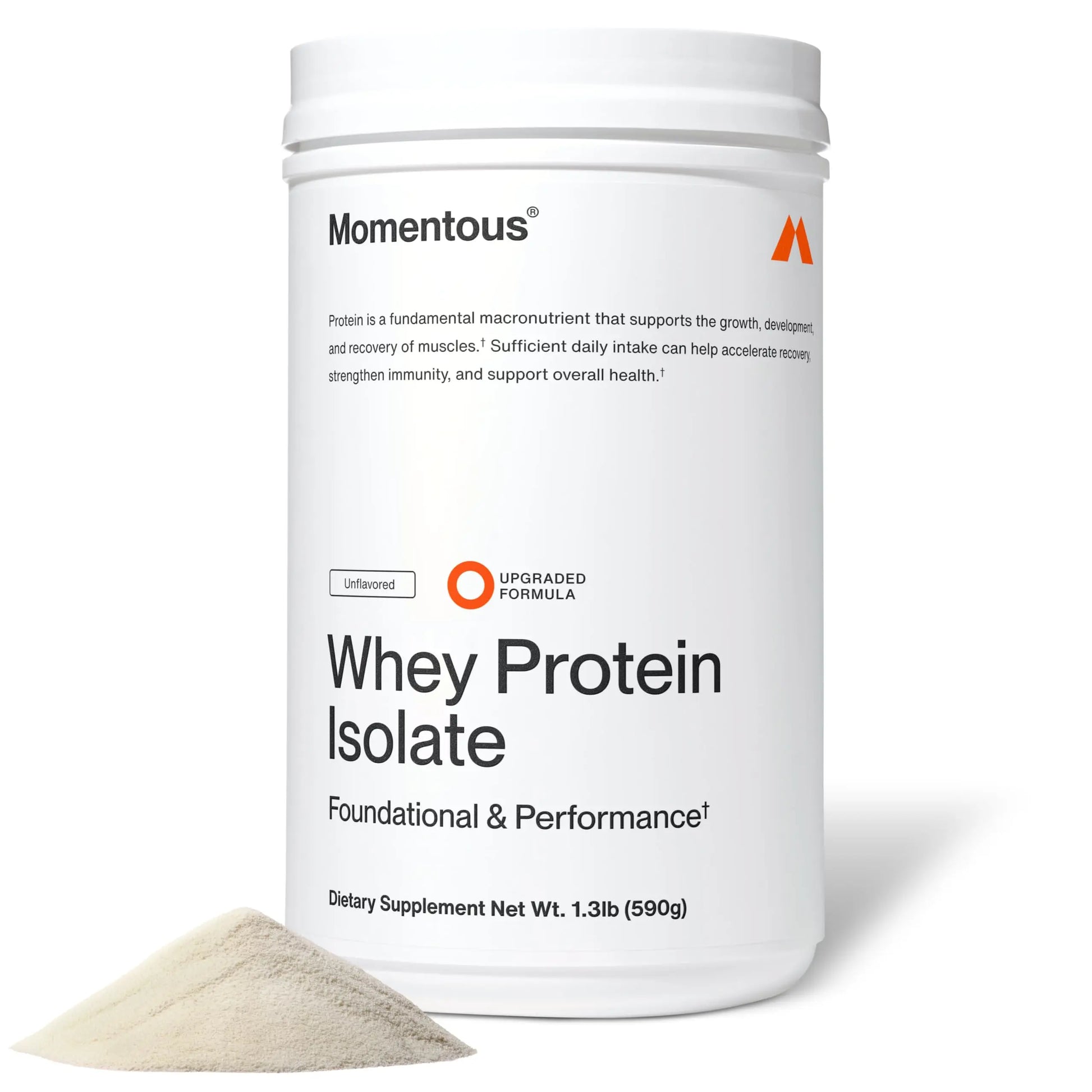 Momentous Essential Grass-Fed Whey Protein Powder - 20 g Whey Isolate Protein - NSF Certified for Sport - Gluten-Free - 25 Servings for Essential Everyday Use - Unflavored - Package May Vary Momentous uk supplements