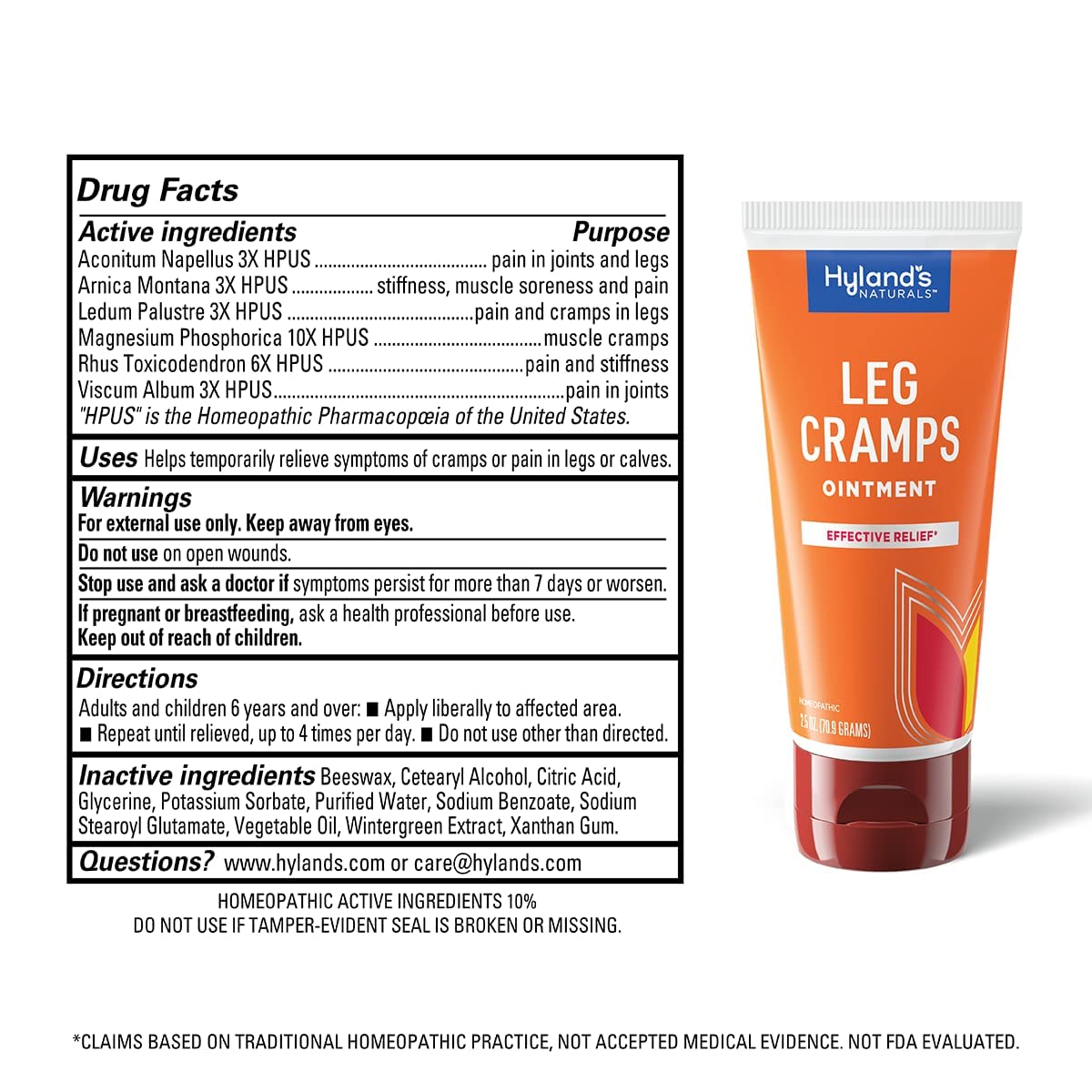 Bundle of Hyland's Leg Cramps Ointment, Arnica Pain Relief Gel, Natural Relief of Calf, Leg and Foot Cramp, 2.5 oz and Leg Cramp Tablets, 100 Count Hyland's uk supplements