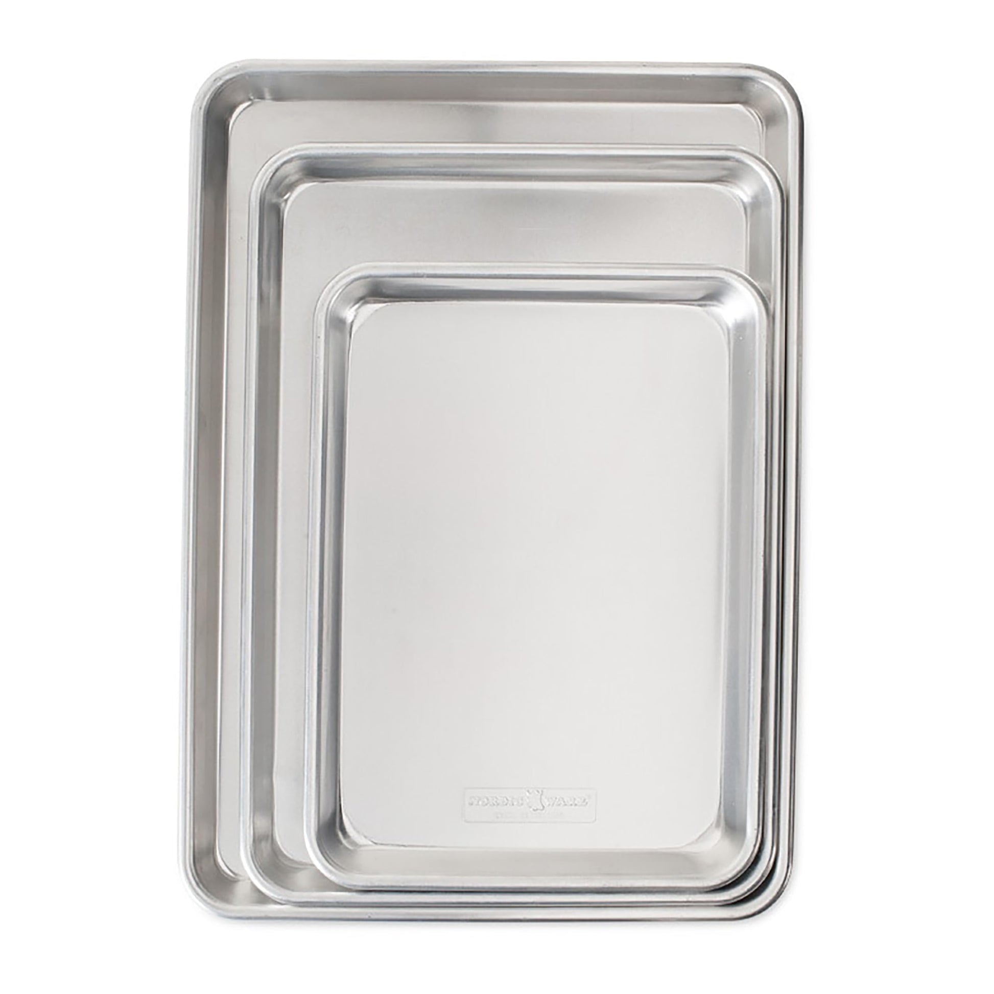 Nordic Ware Naturals 3 Piece Set - USA Made Aluminum Commercial Quality Sheet Pan for Baking or Roasting, Encapsulated Galvanized Steel Rim Prevents Warping; Half Sheet, Jelly Roll and Quarter Sheet Nordic Ware uk supplements