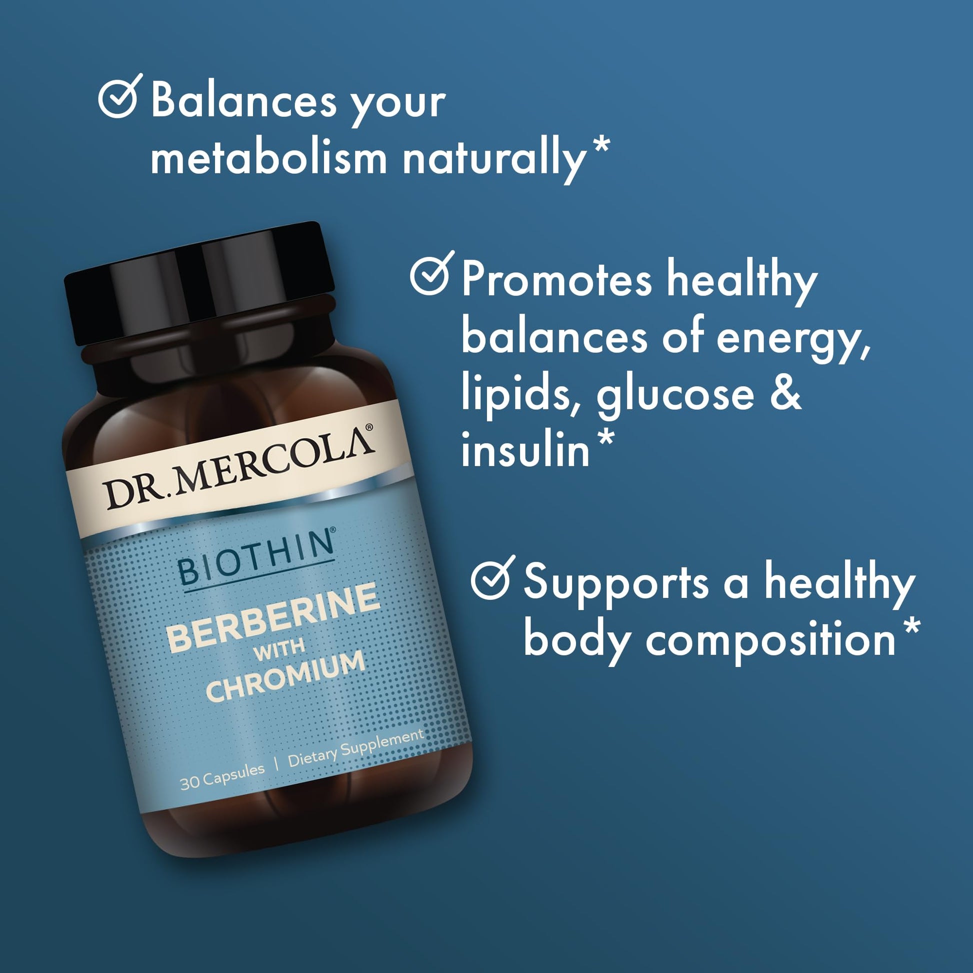Dr. Mercola Biothin Berberine with Chromium, 30 Servings (30 Capsules), Dietary Supplement Dr. Mercola uk supplements