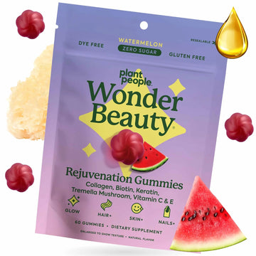 Plant People WonderBeauty Hair, Skin & Nails Rejuvenation Gummies with Tremella Mushroom, Marine Collagen Peptides Plant People uk supplements