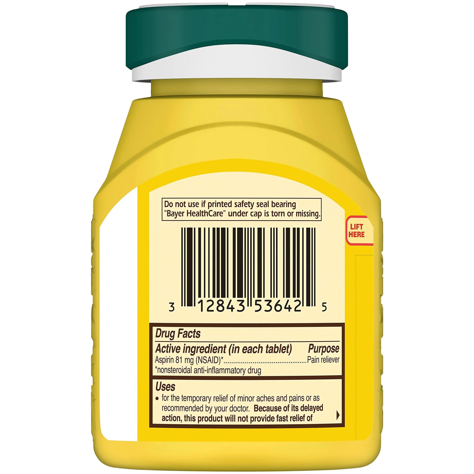 Bayer Aspirin Low Dose 81 mg, Enteric Coated Tablets, Doctor Recommended, Secondary Prevention of Cardiovascular Disease, 300 Safety Coated Tablets (Packaging may vary) Bayer uk supplements