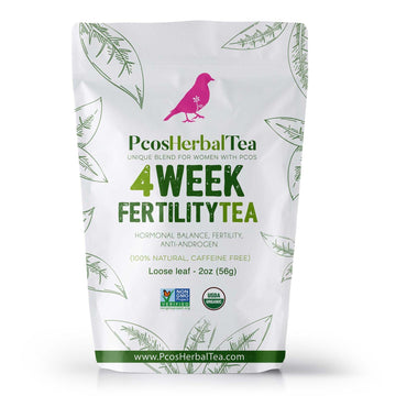PCOS Cystem Tea with Organic Red Raspberry Leaf, Vitex, Spearmint Tea Supports Fertility PCOS Herbal Tea uk supplements