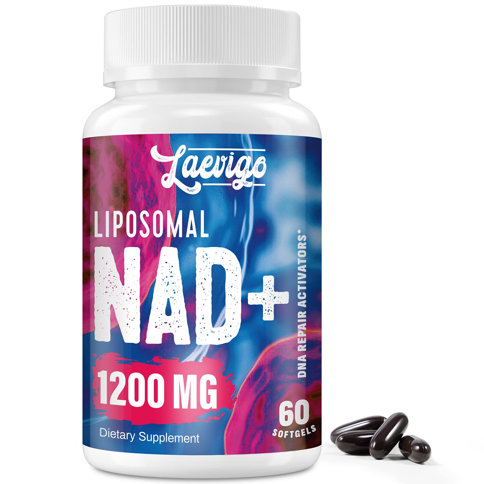 Laevigo Liposomal NAD+ Supplement 1200mg High Absorption, Cellular Energy & Mitochondrial Support, NAD Plus for Longevity & Vitality, Anti-Aging Formula, 60 Softgels Laevigo uk supplements