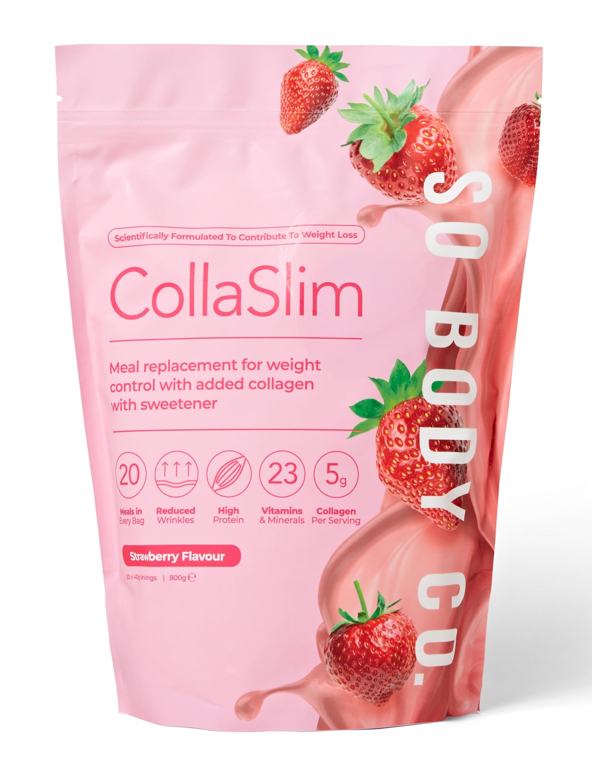 CollaSlim, Meal Replacement Shake with Added Collagen, Vitamins and Minerals, 800g So Body Co uk supplements