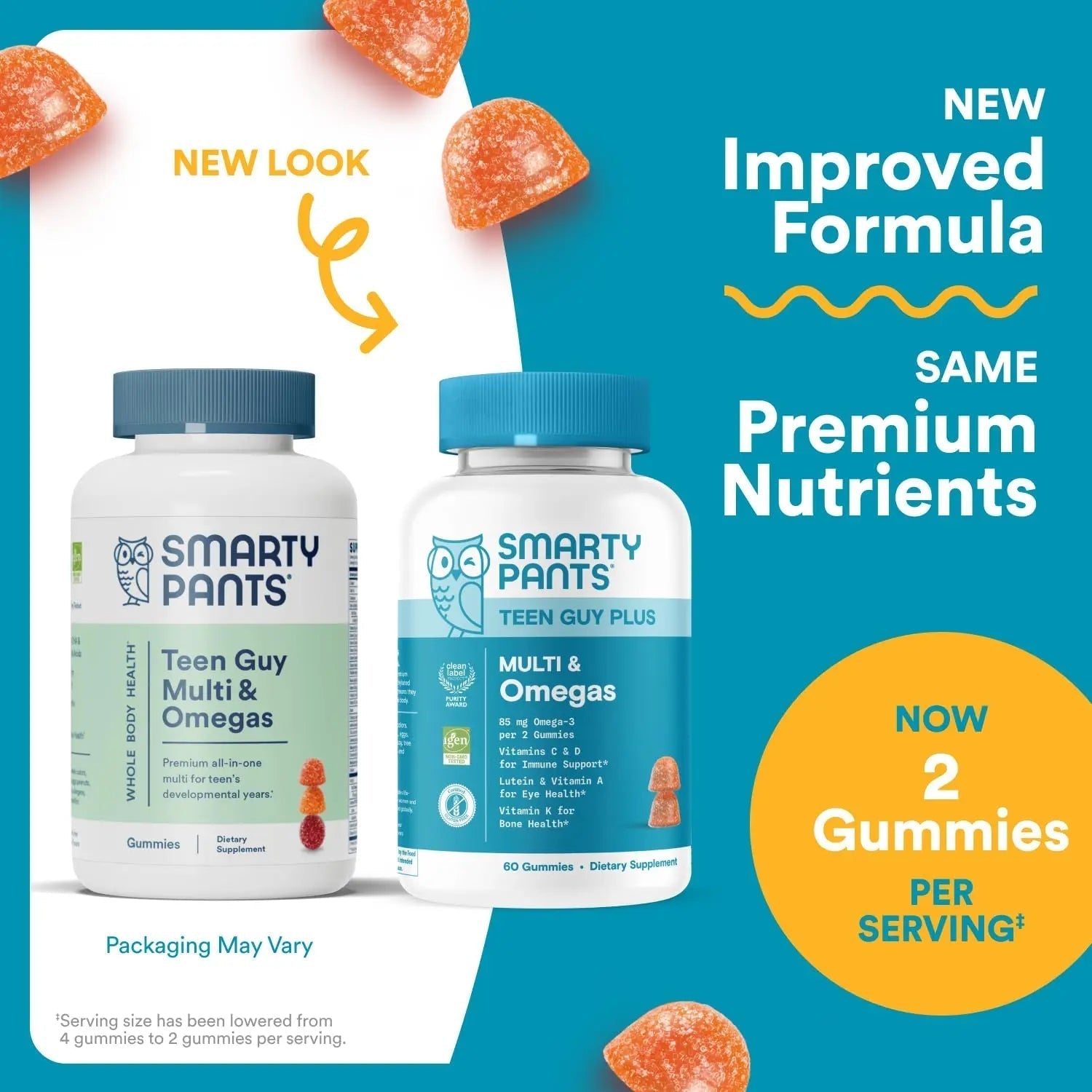 SmartyPants Teen Guy Multivitamin Gummies - Improved Formula: Omega 3 (DHA/EPA), Vitamin D3, C, Vitamin B12, B6, A, K & Zinc SmartyPants uk supplements