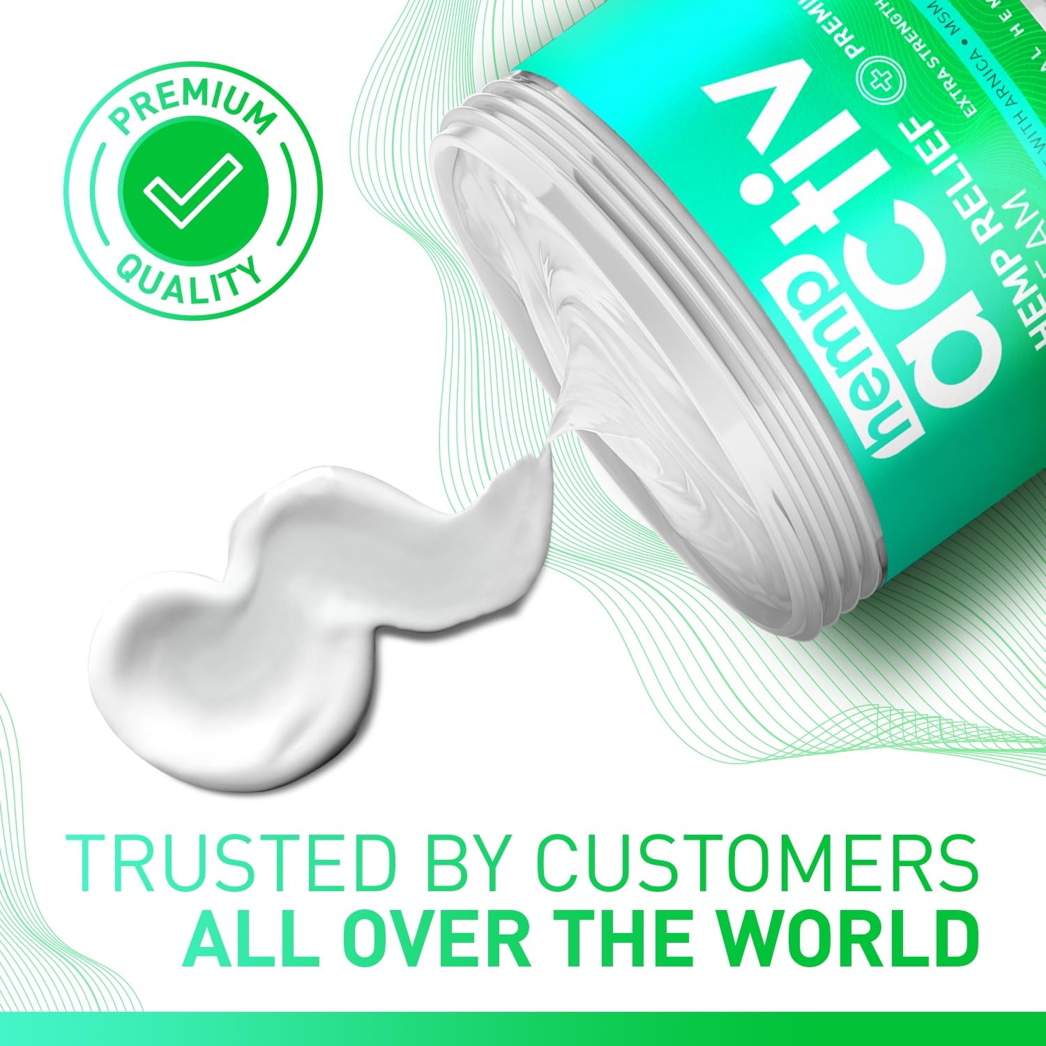 HEMPACTIV Cooling Hemp Cream – Menthol, MSM & Arnica – Fast-Absorbing, Non-Greasy Formula for Muscles & Joints – 4oz Best-Value Size HEMPACTIV uk supplements