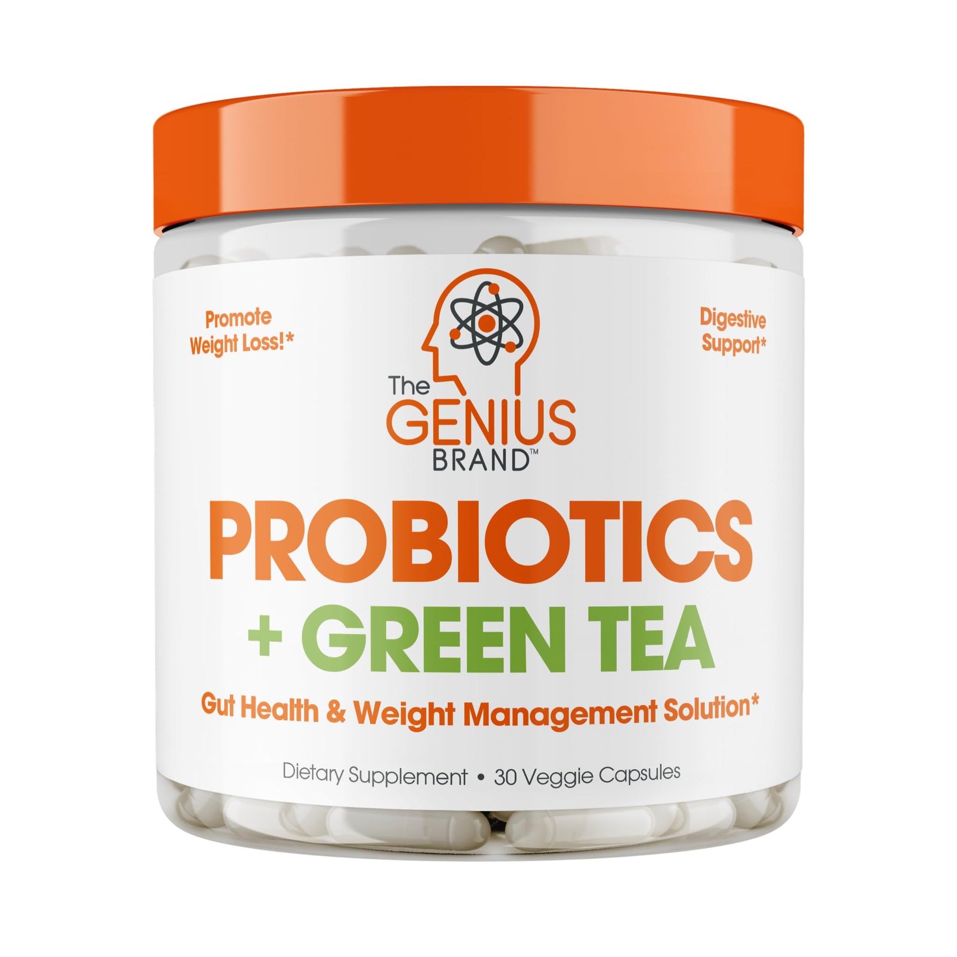 Genius Probiotics for Weight Loss with Green Tea Extract - Fat Burner Supplement & Digestive The Genius Brand uk supplements