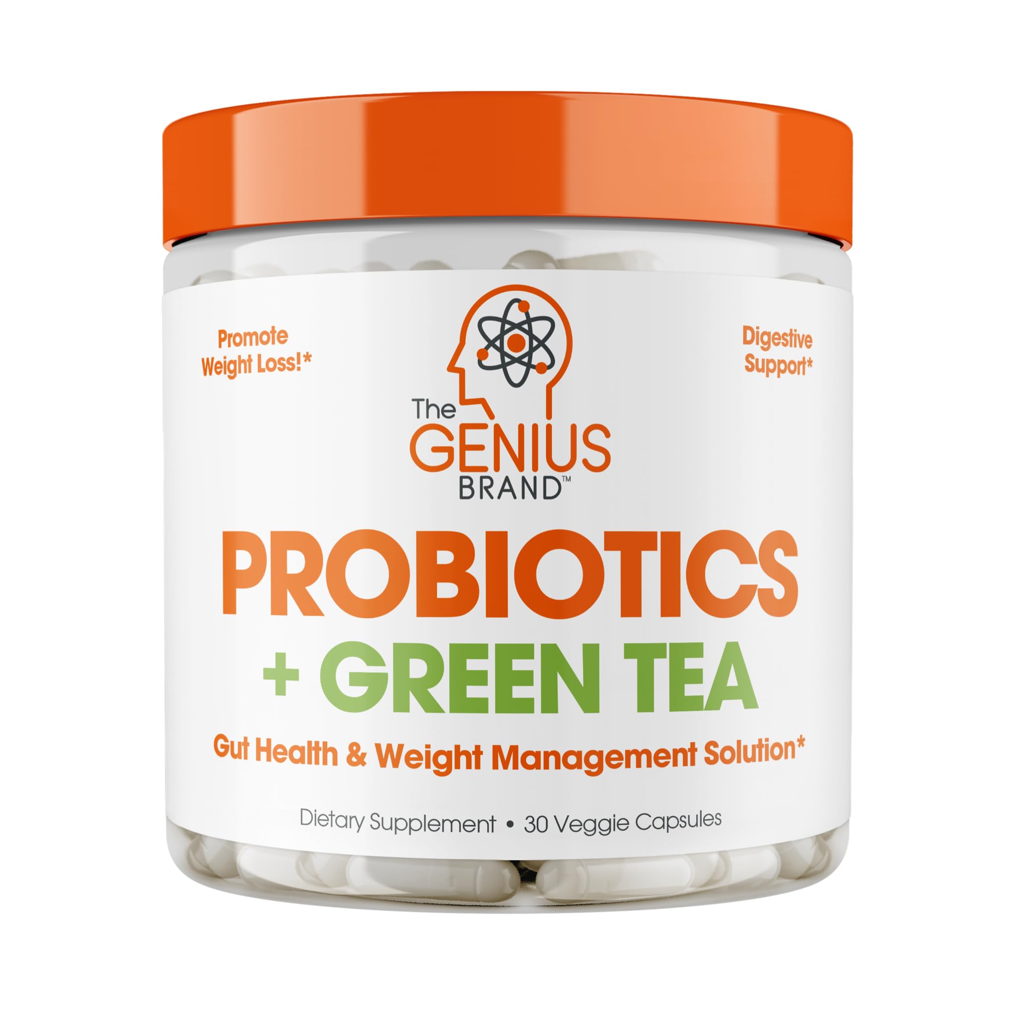 Genius Probiotics for Weight Loss with Green Tea Extract - Fat Burner Supplement & Digestive The Genius Brand uk supplements