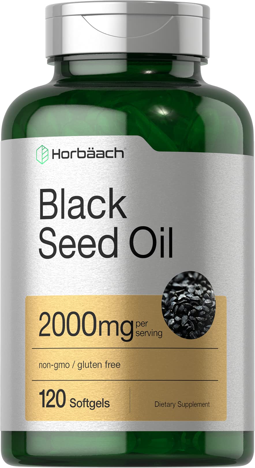 Black Seed Oil 2000mg | 120 Softgel Capsules | Cold Pressed Nigella Sativa Pills Horbäach uk supplements