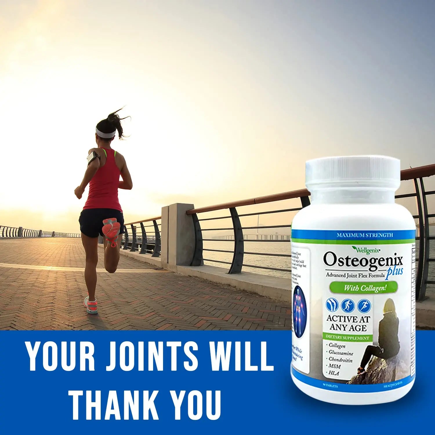 Wellgenix Osteogenix Advanced Joint Flex Formula (90 Ct) - Knee Supplement with Collagen II, Glucosamine, Chondroitin, MSM & HLA - Lubrication & Discomfort Support Tablets for Men & Women Wellgenix uk supplements