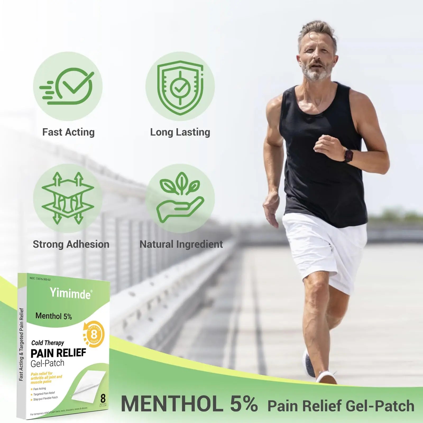 yimimde Menthol 5% Pain Relief Patches - 32 Count Maximum Strength Pain Relief Patches for Back Pain, Joint & Muscle Soreness - Fast Acting, Long-Lasting yimimde uk supplements