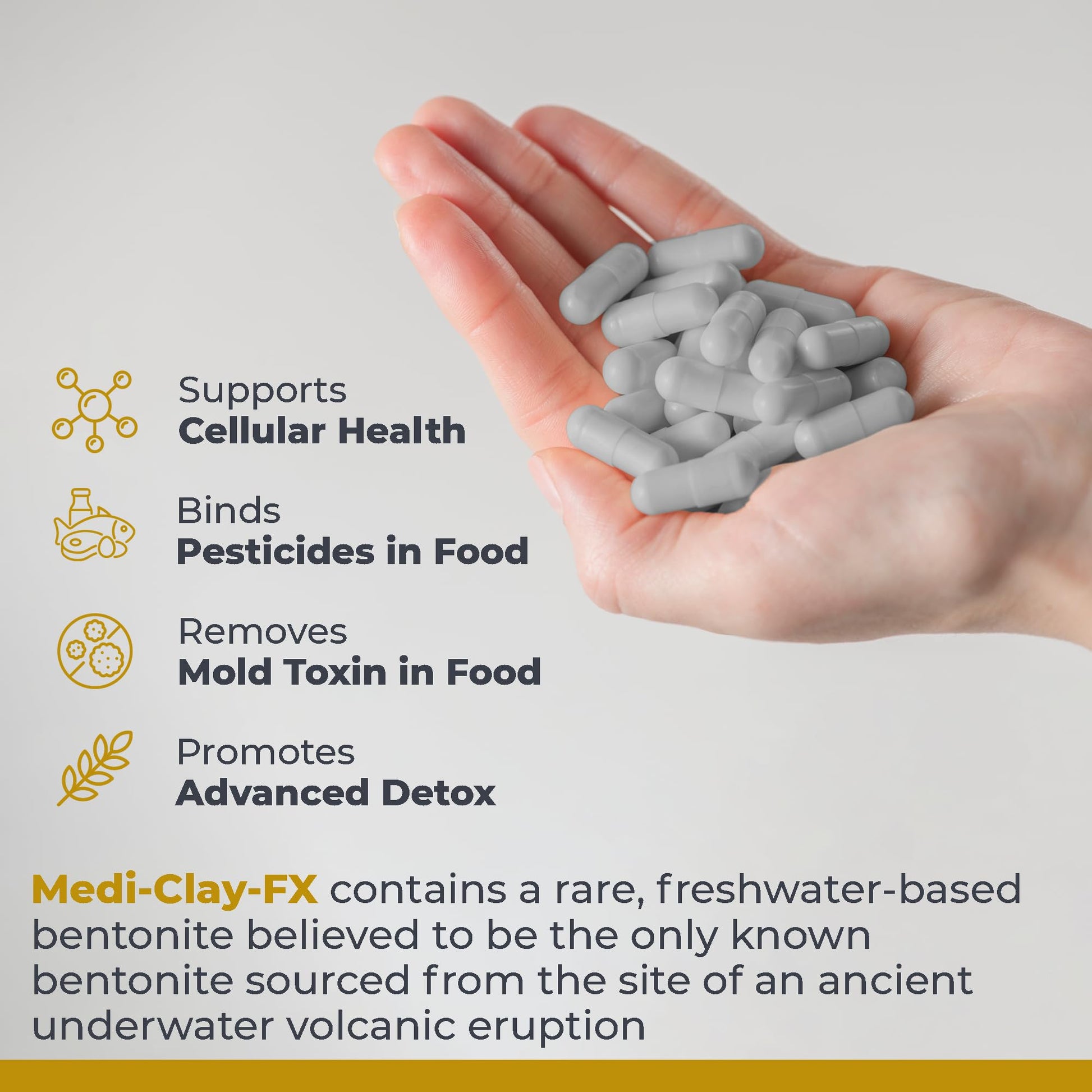 Premier Research Labs Medi-Clay-FX: Bentonite Clay Capsules for Detoxification | Food Grade Smectite Supplement | Absorb Toxins, Supports Cellular Health and Mold Detox - 90 Capsules Premier Research Labs uk supplements