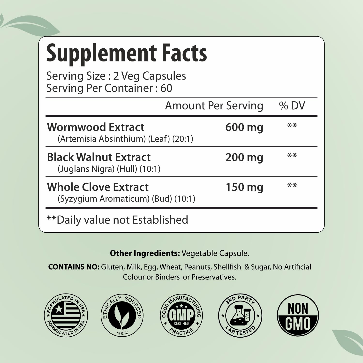 ForestVibe Wormwood Complex with Black Walnut & Clove, 3-in-1 Herbal Blend, Sweet Wormwood Extract Capsules, 120 Vegan Capsules, 2 Month Supply, Non-GMO & Gluten Free Supplement ForestVibe uk supplements