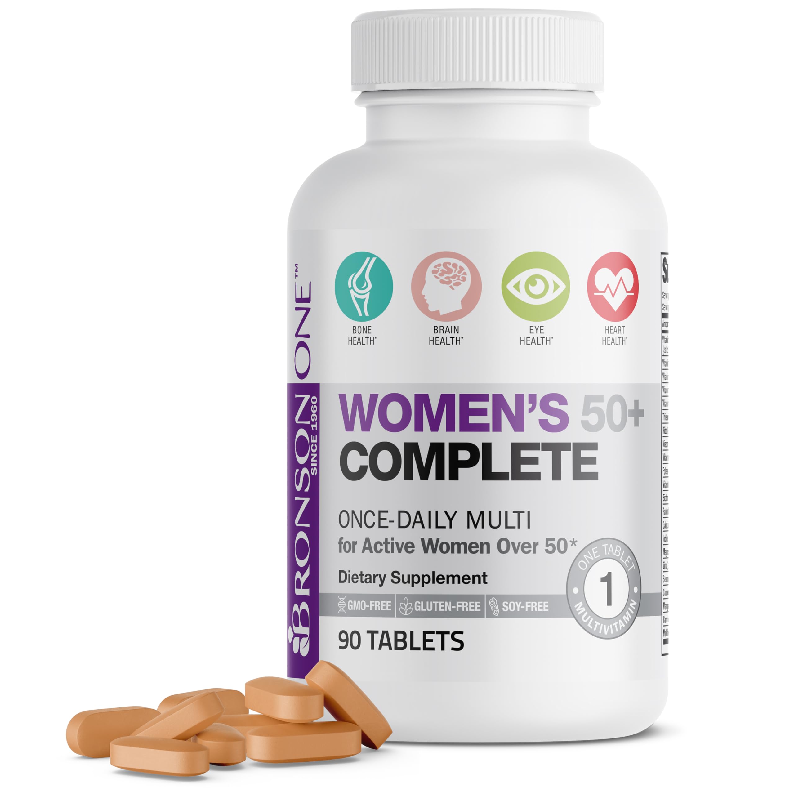 Bronson ONE Daily Women’s 50+ Complete Multivitamin Multimineral, 90 Tablets Bronson uk supplements