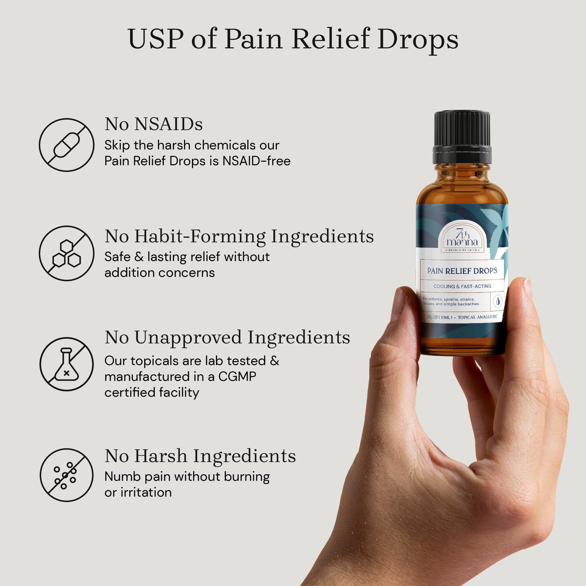 7th Manna Muscle Rub for Joint & Muscle Pain Relief, Menthol Pain Relief Formula with Camphor - Fast-Acting, Quick Dry & No Residue, 30ml - Topical Pain Relief for Active Adults 7th Manna uk supplements