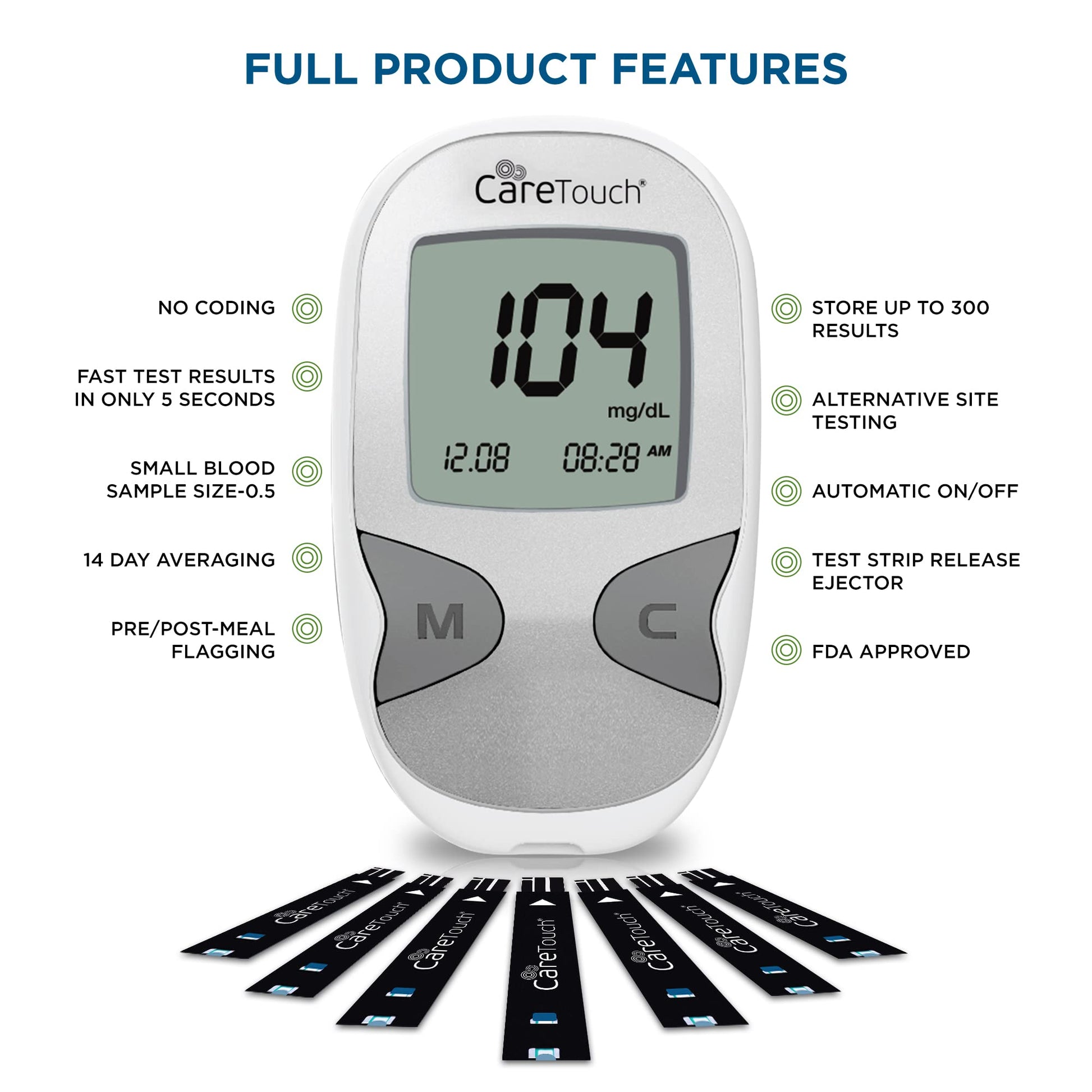 Care Touch Blood Glucose Meter Kit - Diabetes Testing Kit with Glucometer Care Touch uk supplements