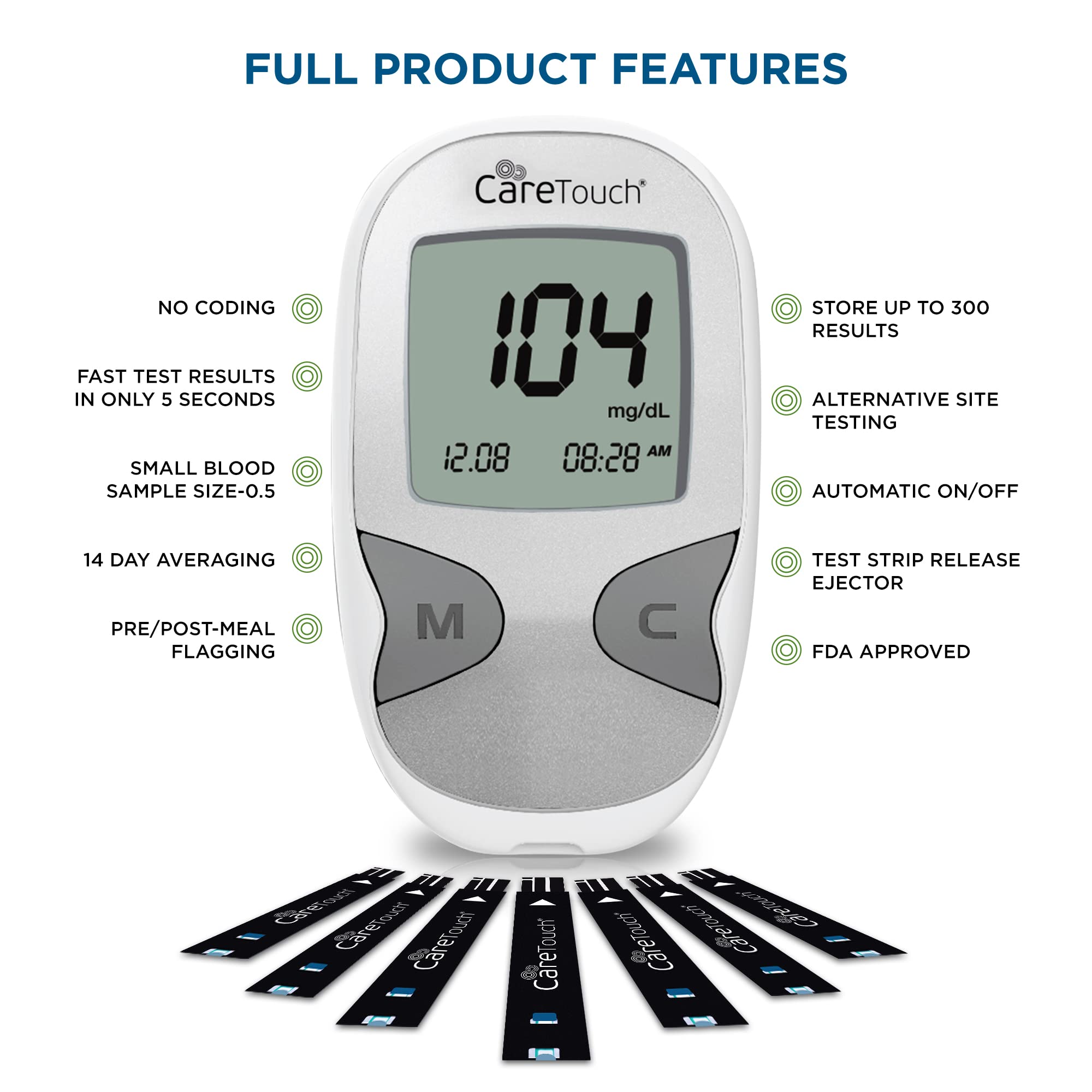 Care Touch Blood Glucose Meter Kit - Diabetes Testing Kit with Glucometer Care Touch uk supplements