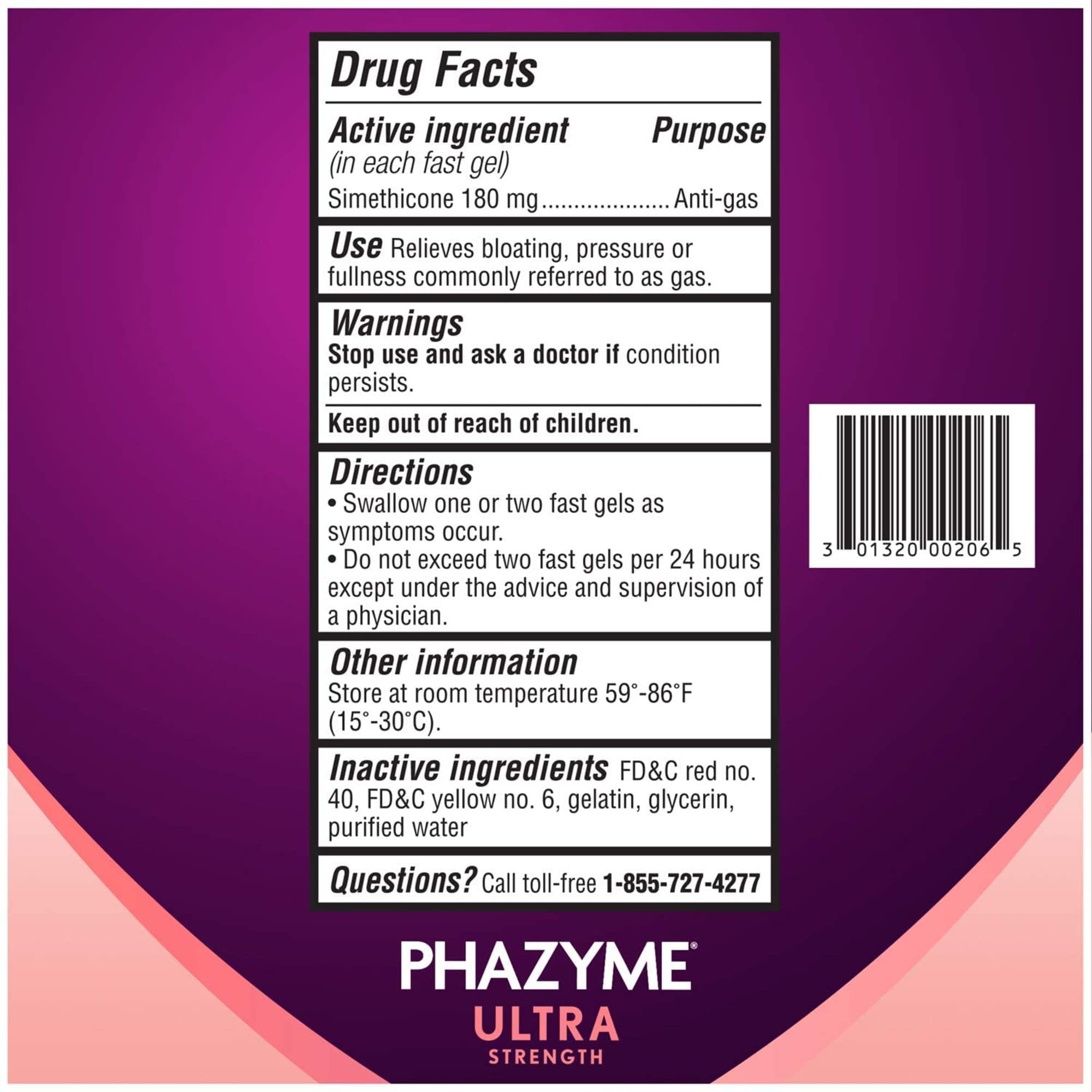 Phazyme Ultra Strength Gas & Bloating Relief, Works in Minutes, 12 Fast Gels, 3 Pack Phazyme uk supplements