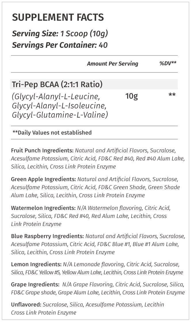 Metabolic Nutrition | TRIPEP - Tri-Peptide Branch Chain Amino Acid, BCAA Powder Metabolic Nutrition uk supplements