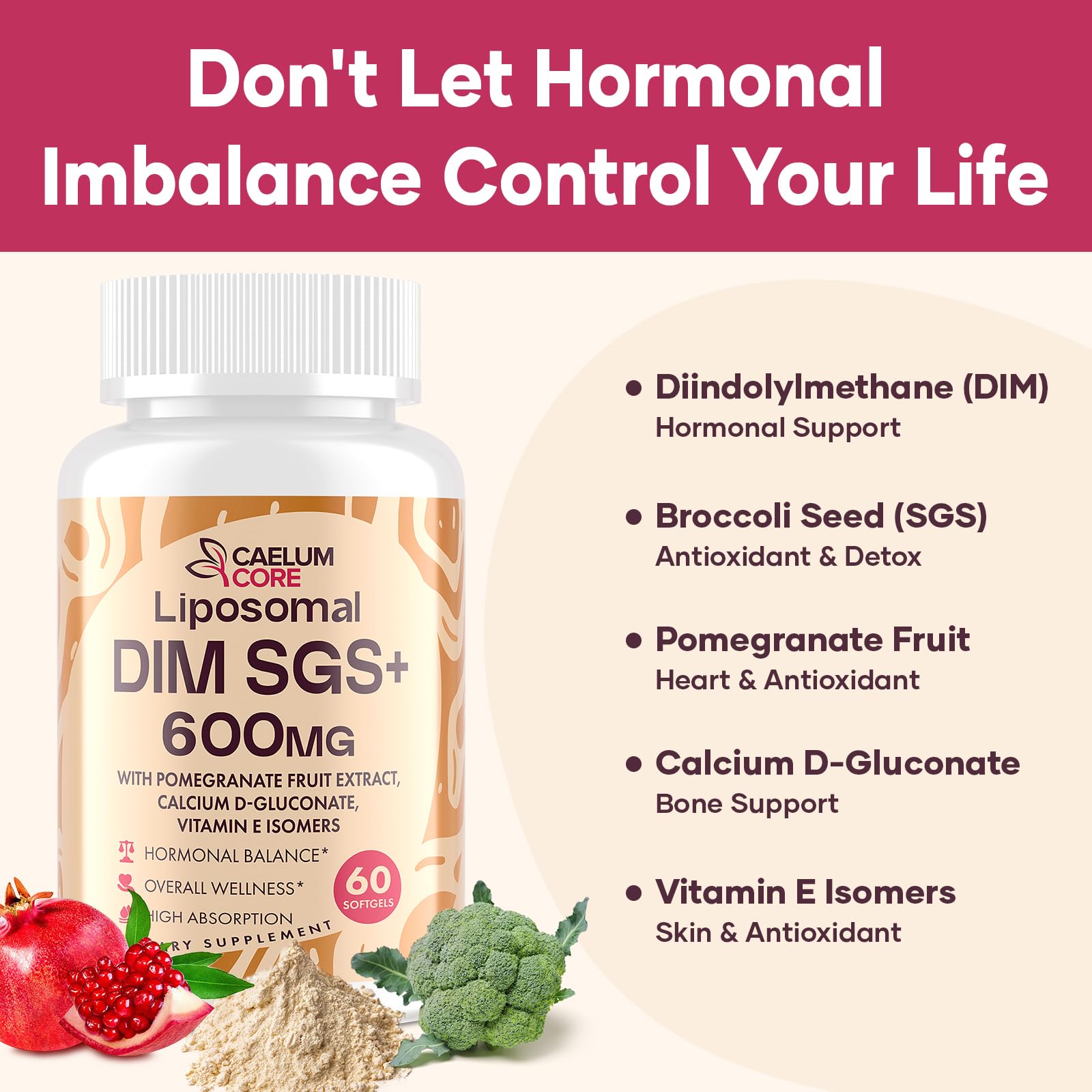 CEALMU CORE Liposomal DIM SGS Supplement - Estrogen Supplements for Women & Men Contains Sulforaphane Glucosinolate, Vitamin E, Pomegranate Fruit - Support Detox and Antioxidant (1 Pack) CEALMU CORE uk supplements