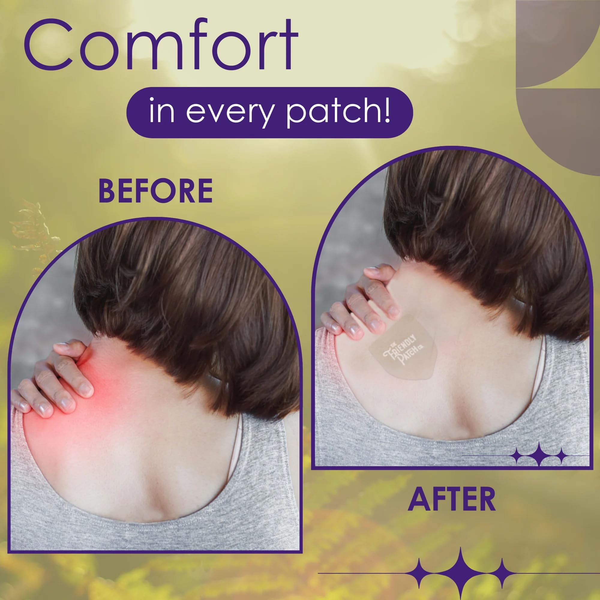 Relief Day Patch - Arnica, White Willow Bark, Saffron & Peppermint for Soreness and discomfort for Women and Men The Friendly Patch CO. uk supplements