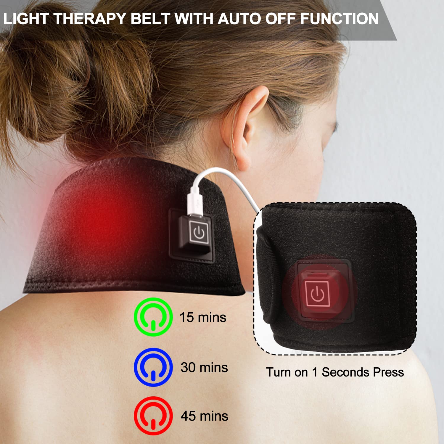 Red Light Therapy Belt for Neck, Infrared Light Therapy Flexible Wearable Wrap Pad LitePow uk supplements