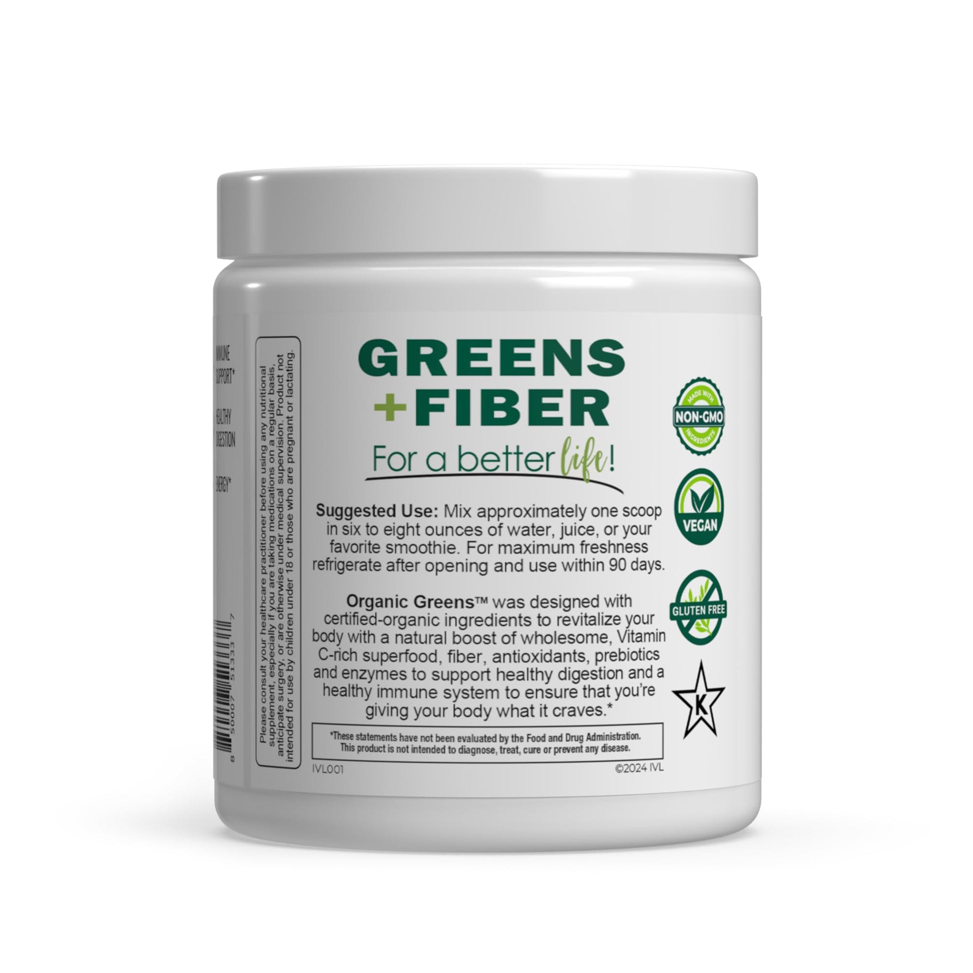 IVL - Organic Greens - Organic Superfood Drink - Loaded with Antioxidants, Micronutrients, Prebiotics & Probiotics - for Immune Support, Digestive Health - Great Taste (1 Pack, 30 Servings) IVL uk supplements