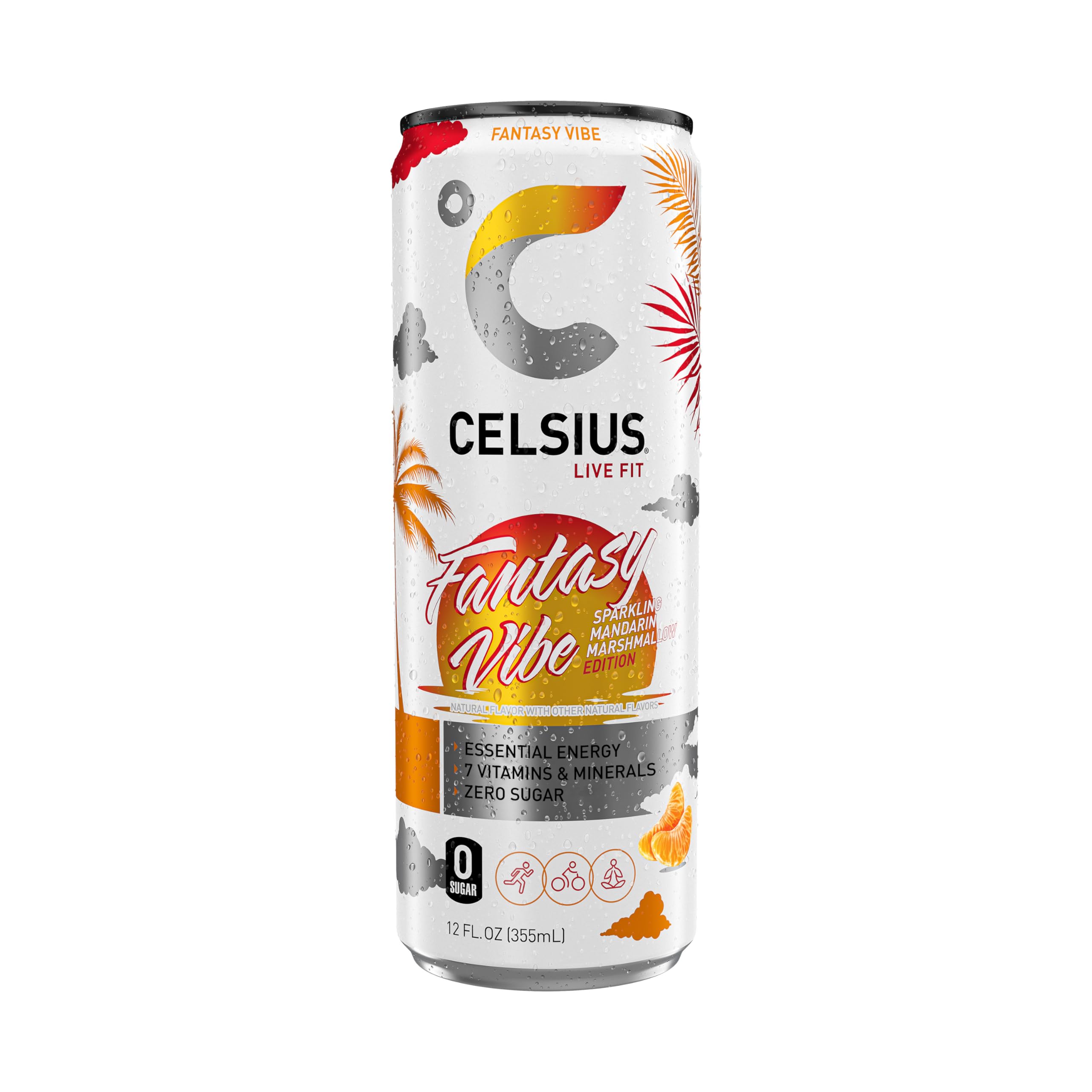 CELSIUS Sparkling Fantasy Vibe, Functional Essential Energy Drink, 12 Fl Oz (Pack of 12) CELSIUS uk supplements