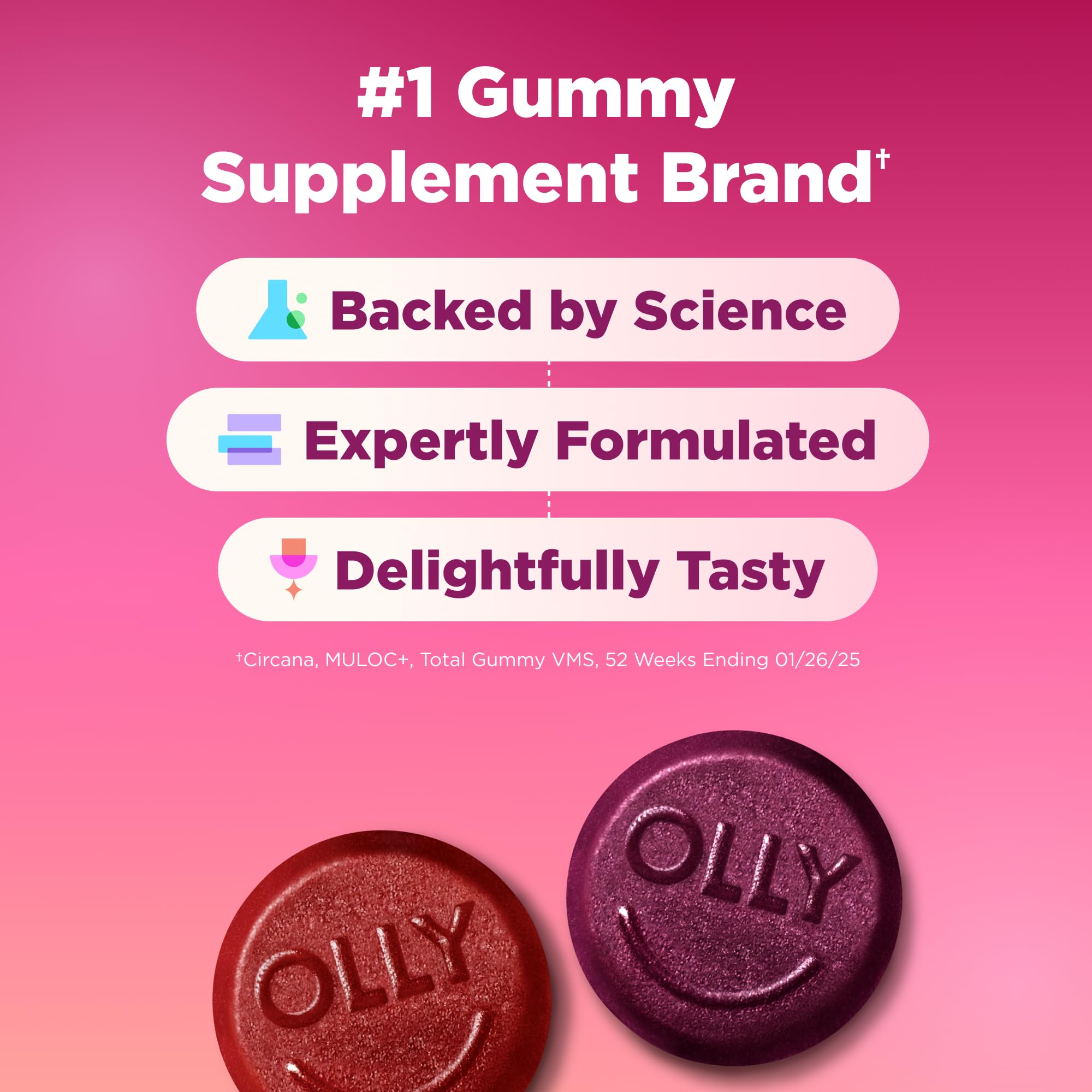 OLLY Women's Multivitamin Gummy, Vitamins A, D, C, E, Biotin, Folic Acid, Adult Chewable Vitamin, Berry Flavor OLLY uk supplements