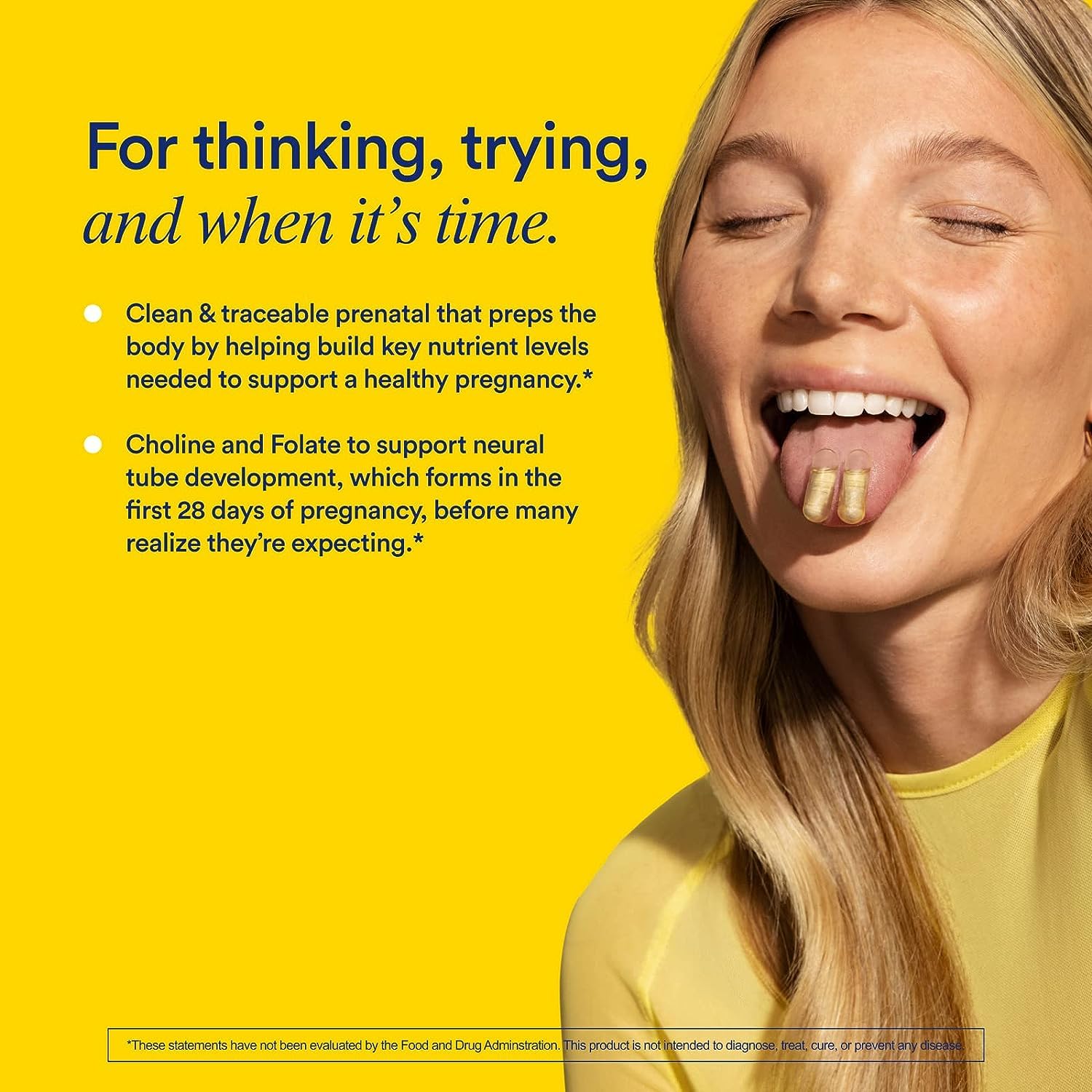 Ritual Essential for Women Prenatal Multivitamin: Folate & Choline for Neural Tube Support, Omega-3 DHA for Fetal Brain Development, Iron, Calcium-Helper D3 & K2, Non-GMO, Vegan, Citrus, 30 Days Ritual uk supplements