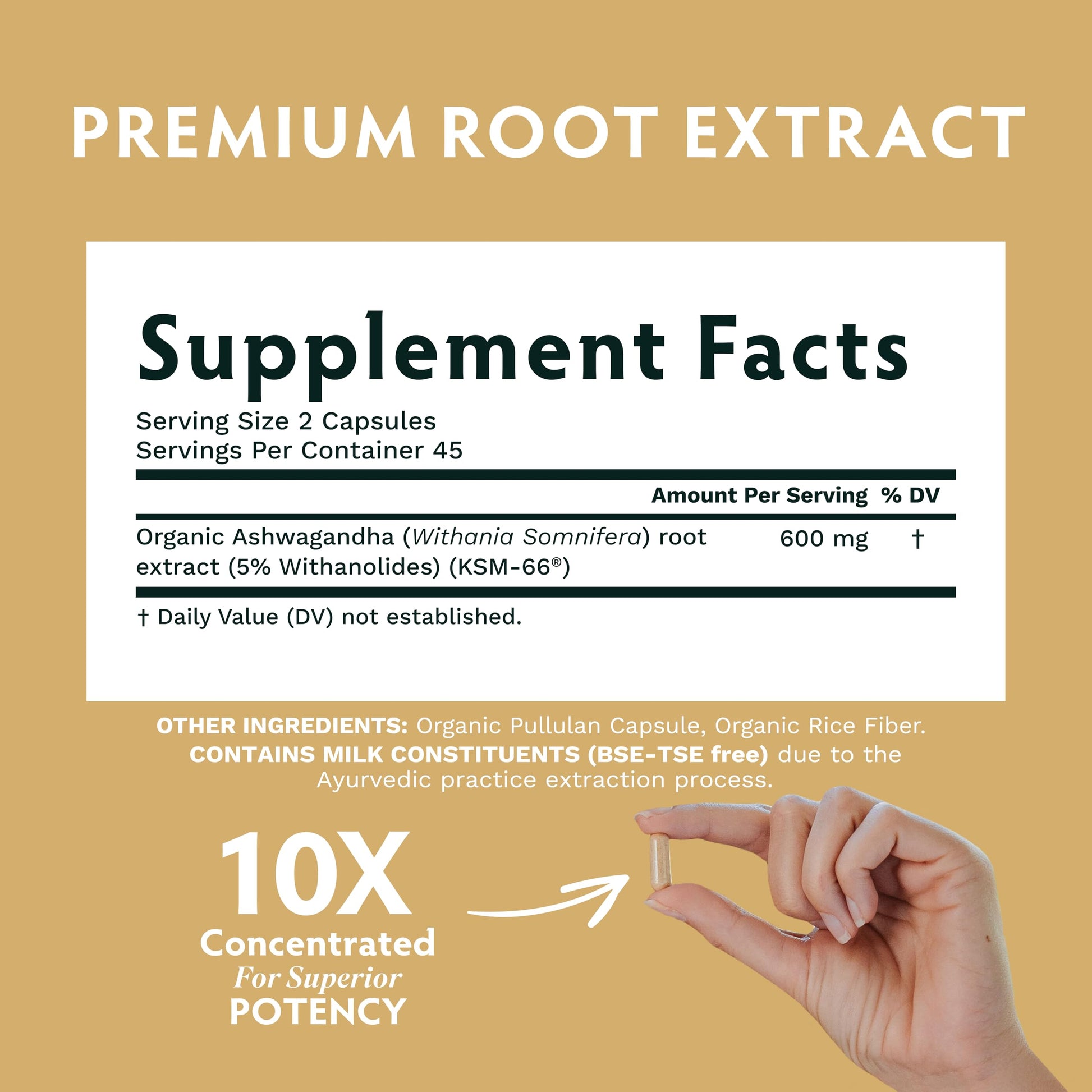 TRIBE ORGANICS Ashwagandha KSM 66 Pure Organic Root Powder Extract Ayurvedic Supplement - Focus Mood Support Increase Energy Strength 600mg of Natural KSM66 for Superior Absorption - 90 Capsules TRIBE ORGANICS uk supplements