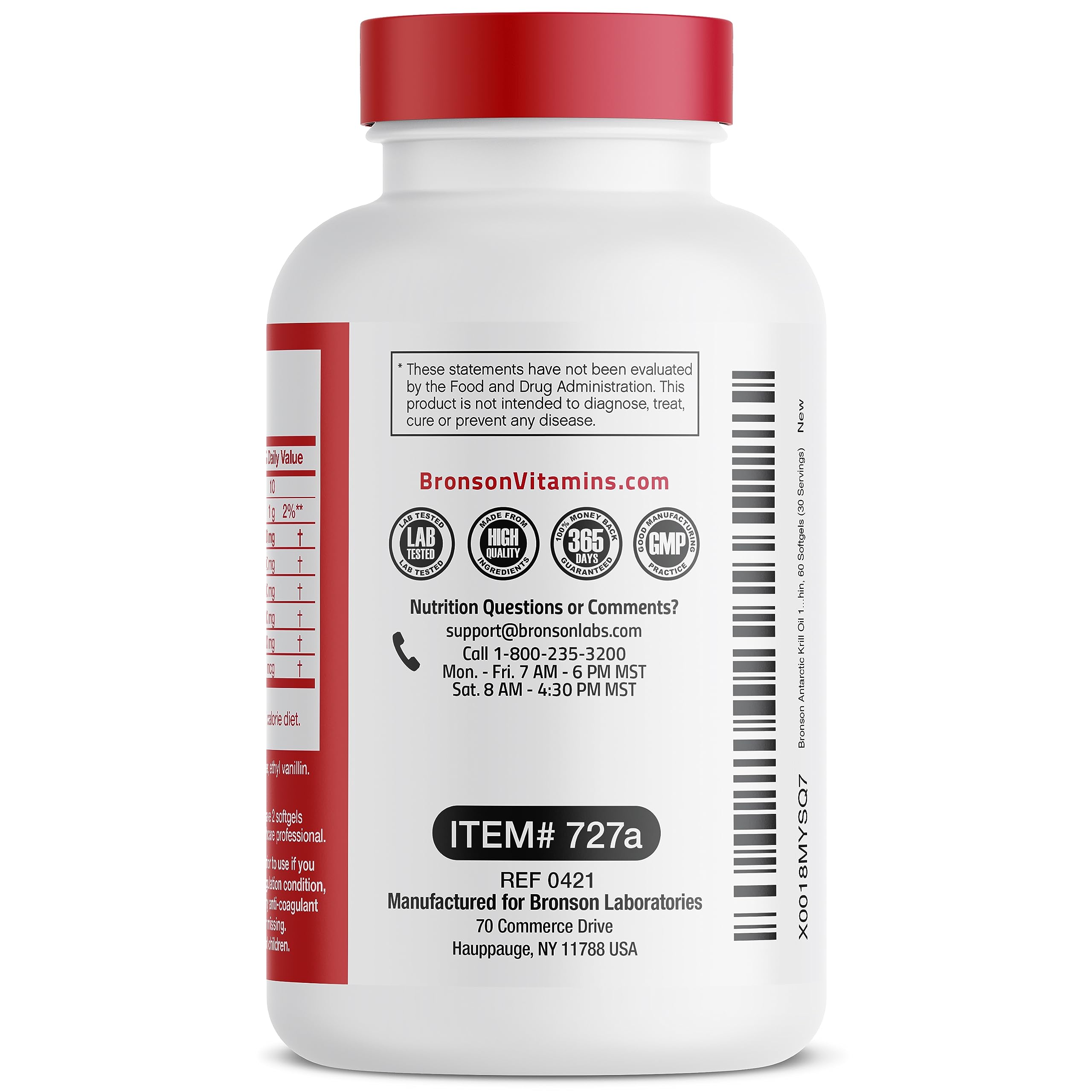 Bronson Antarctic Krill Oil 1000 mg with Omega-3s EPA, DHA, Astaxanthin Bronson uk supplements