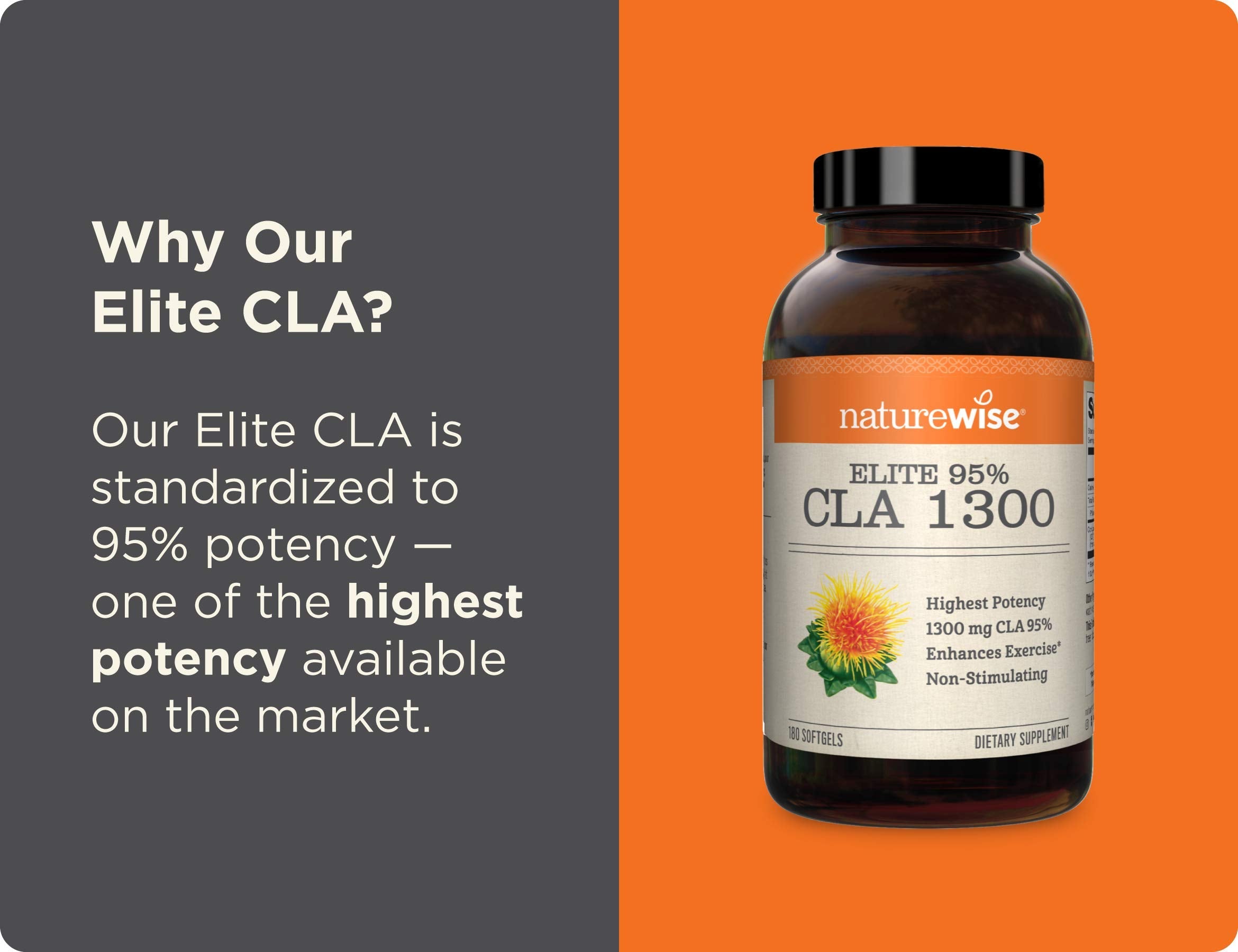 NatureWise Elite CLA 1300 Maximum Potency, 95% CLA Safflower Oil Workout Supplement NatureWise uk supplements