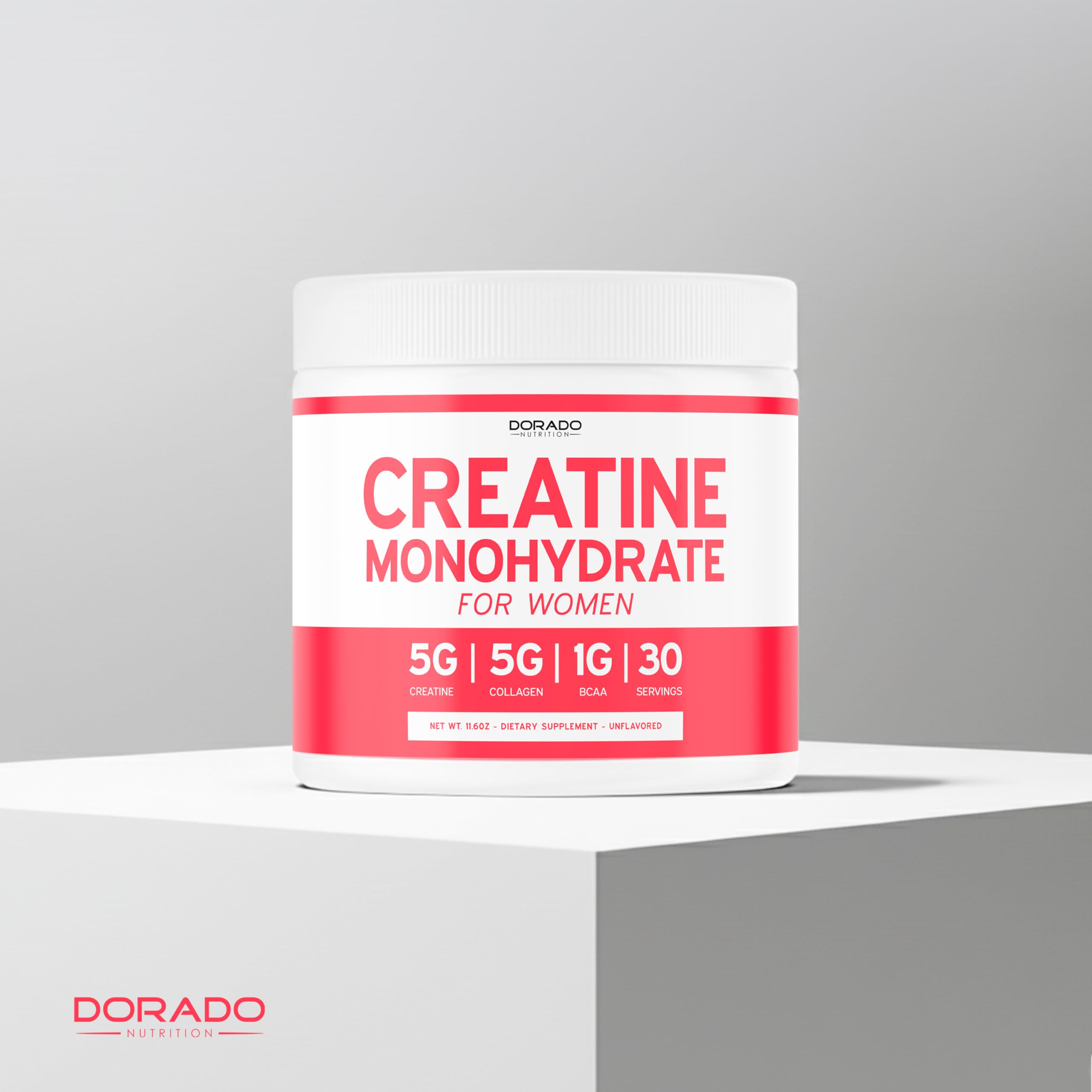 Creatine for Women | Creatine Monohydrate Powder 5G + 5000mg Collagen + 1000mg BCAA 2:1:1 Powder (30 Serving) Support Glutes, Lean Muscles, Recovery, Energy & Stamina Non-GMO, Gluten Free - USA Made DORADO NUTRITION uk supplements