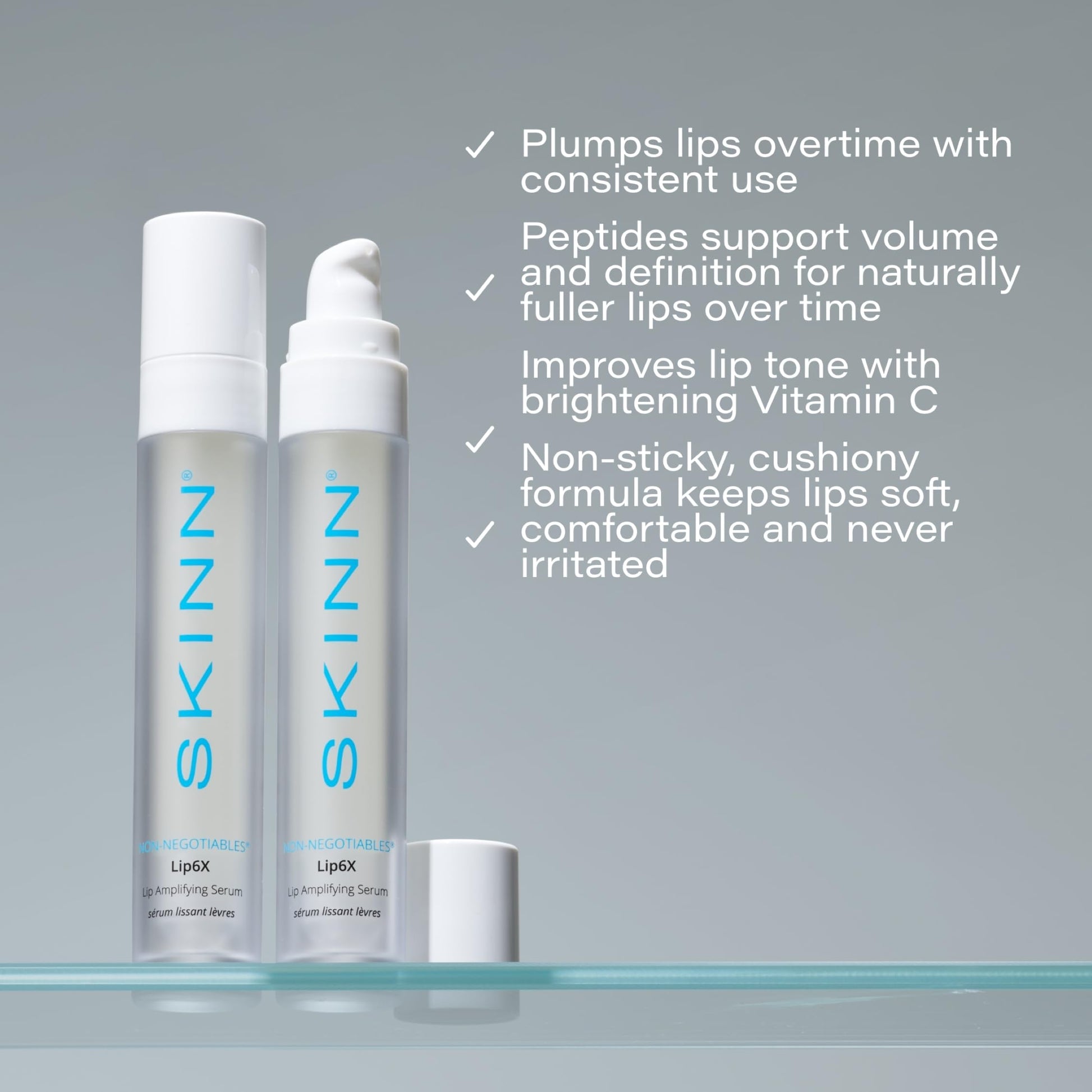 SKINN Lip Amplifying Serum, Lip6X with Peptides - Deep Moisturizing Serum Plumps, Hydrates & Smooths Lips & Boosts Collagen Production - Lip Care Products for Women SKINN uk supplements