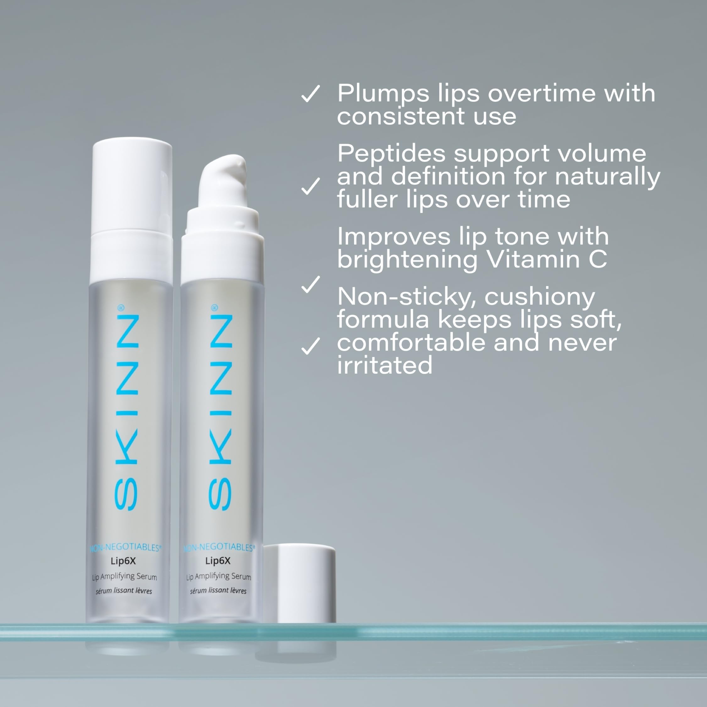 SKINN Lip Amplifying Serum, Lip6X with Peptides - Deep Moisturizing Serum Plumps, Hydrates & Smooths Lips & Boosts Collagen Production - Lip Care Products for Women SKINN uk supplements