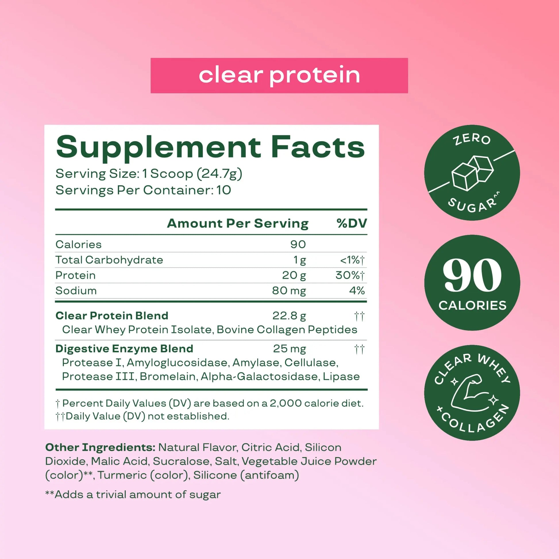 Bloom Clear Protein, Whey Protein Isolate with Collagen Peptides and Digestive Enzymes, 20g Protein, Sugar Free Post Workout Drink Mix, 90 Calories, Bloom Nutrition uk supplements